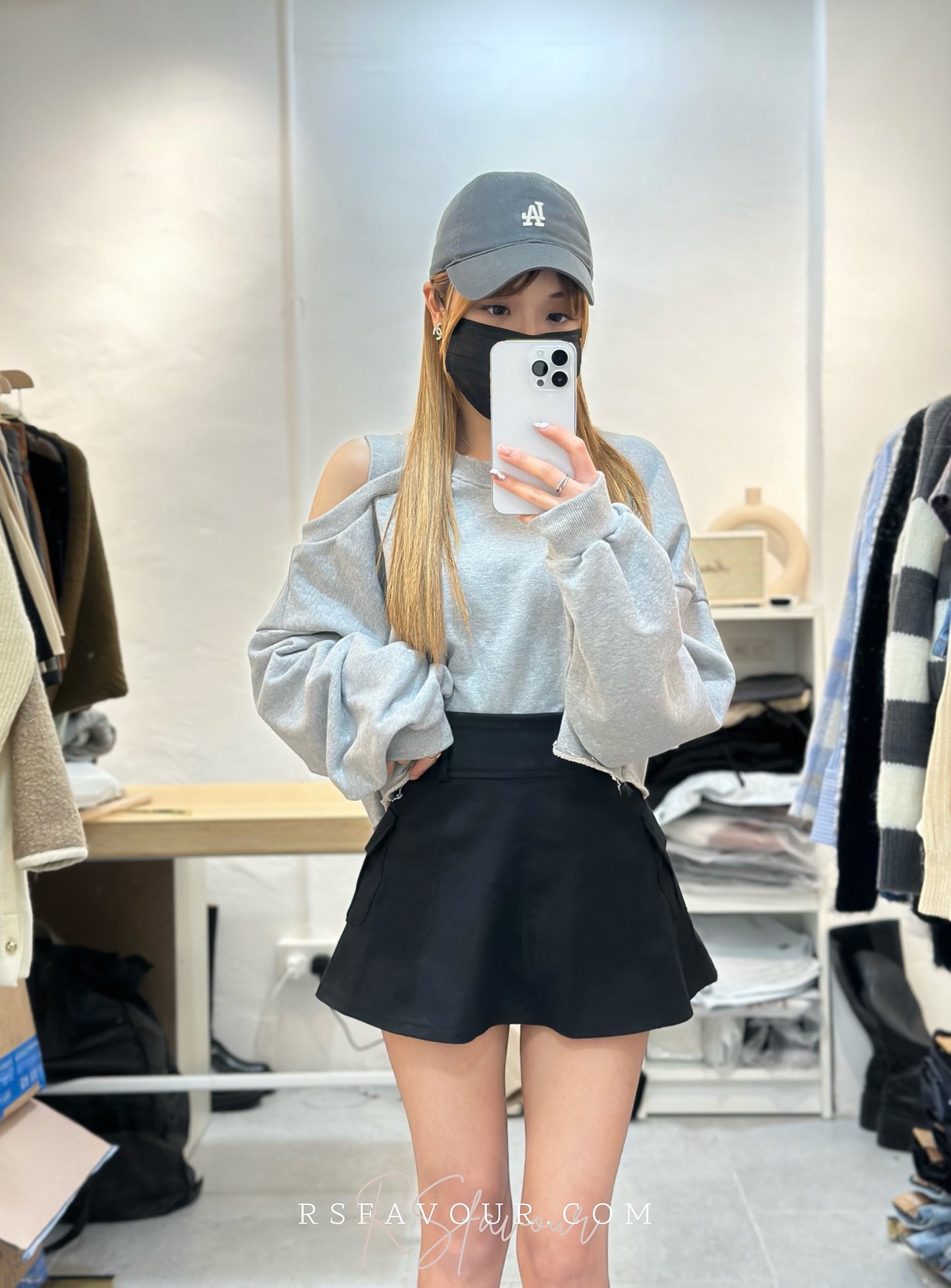 (KR) 單肩小泡袖衛衣|兩色入