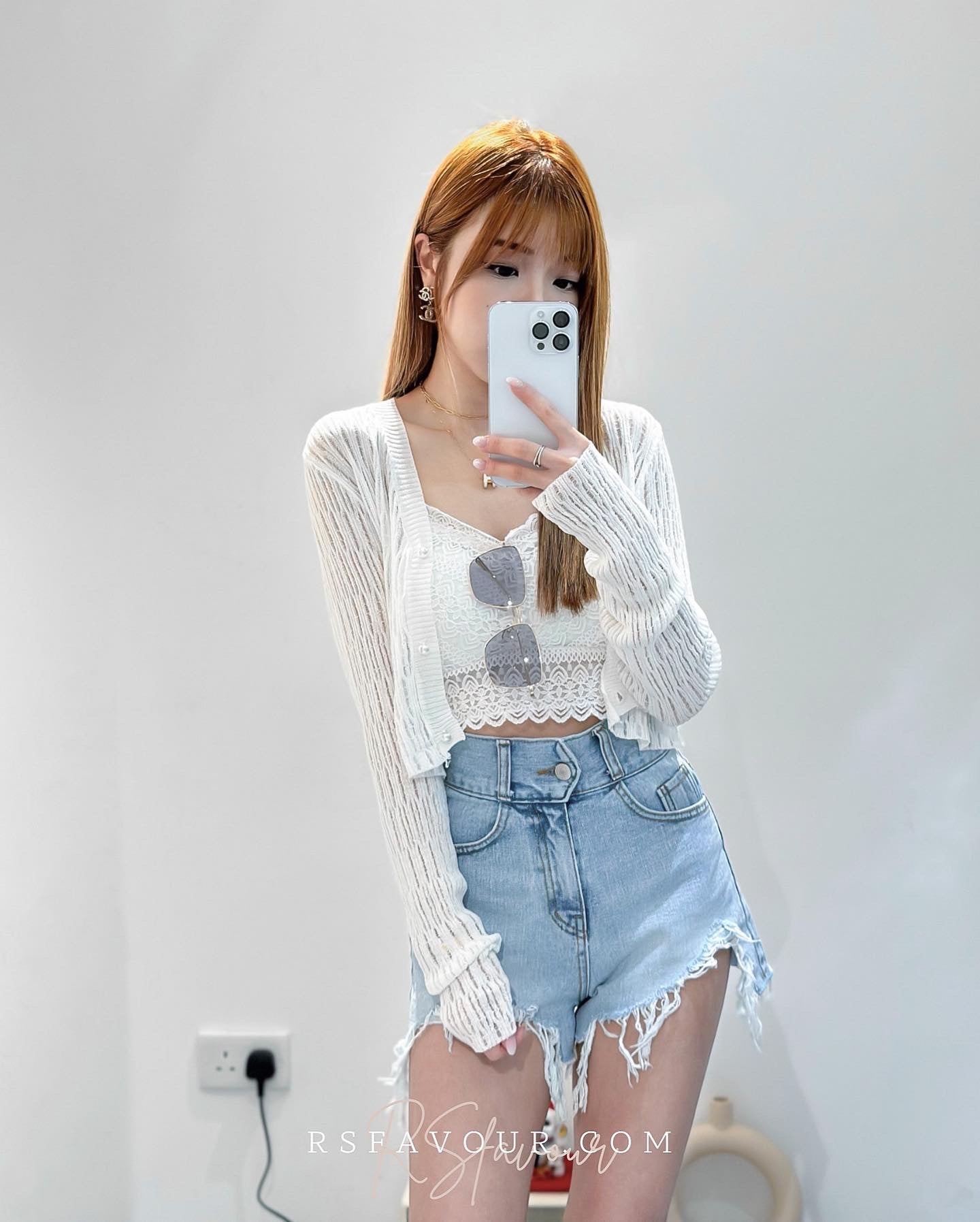 (KR) 鈎花透氣線料外套|三色入