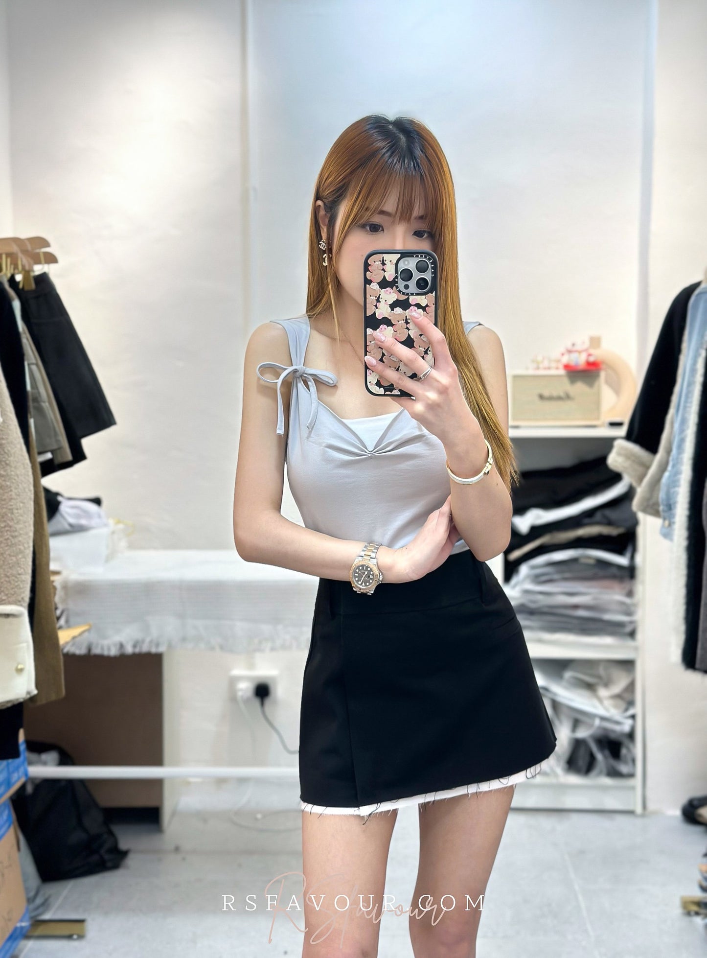 (KR)綁蝴蝶結背心|五色入