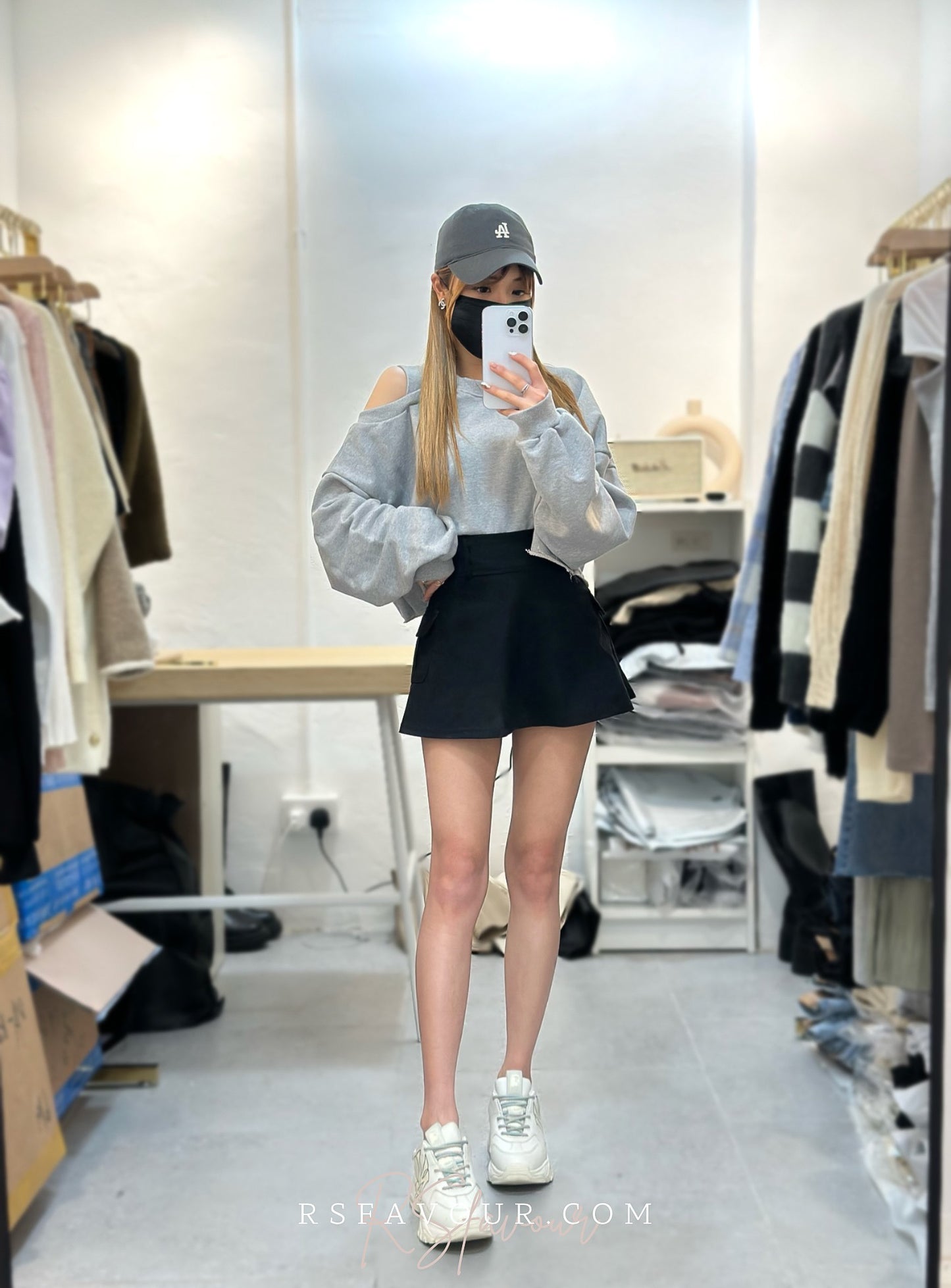 (KR) 單肩小泡袖衛衣|兩色入