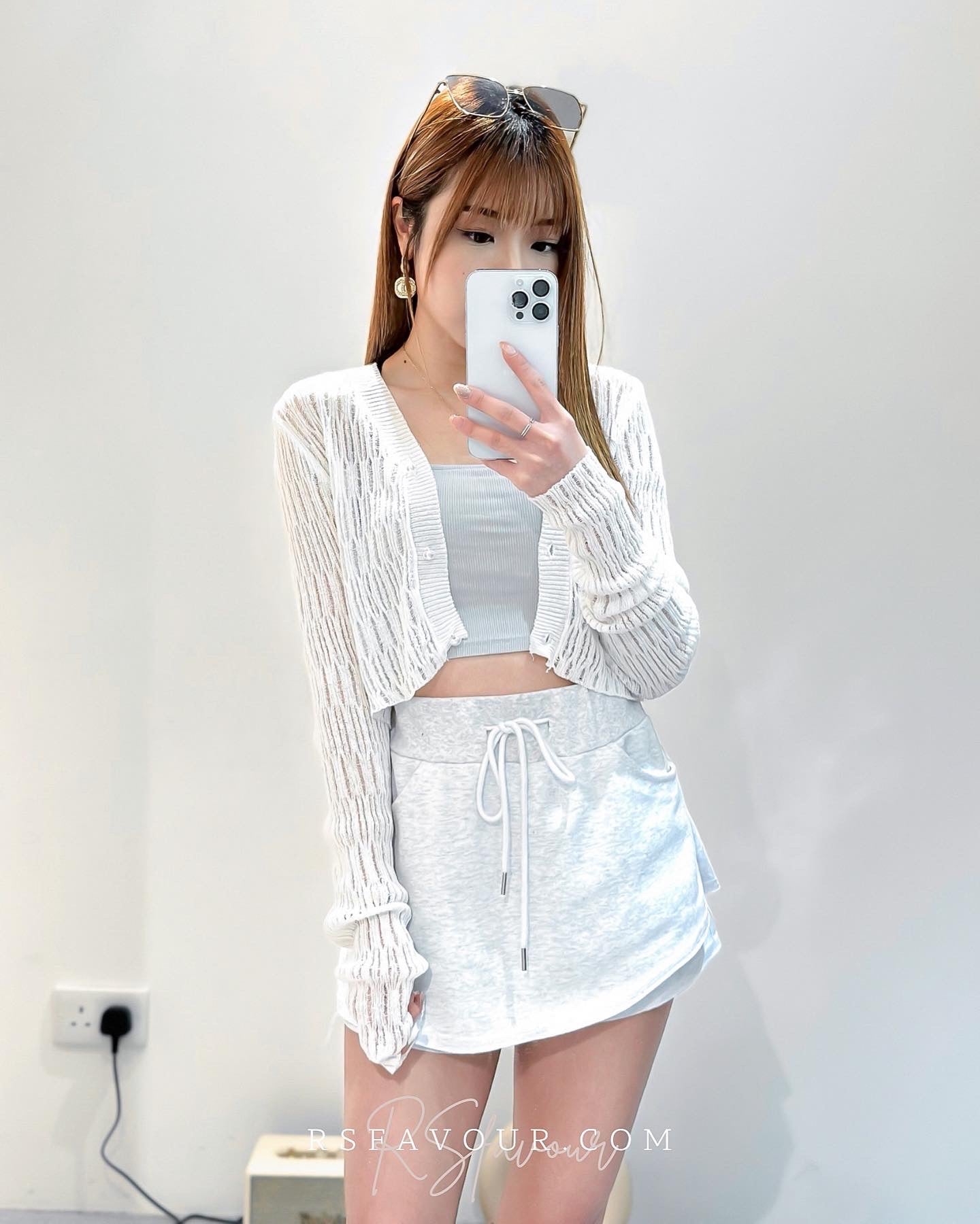 (KR) 鈎花透氣線料外套|三色入