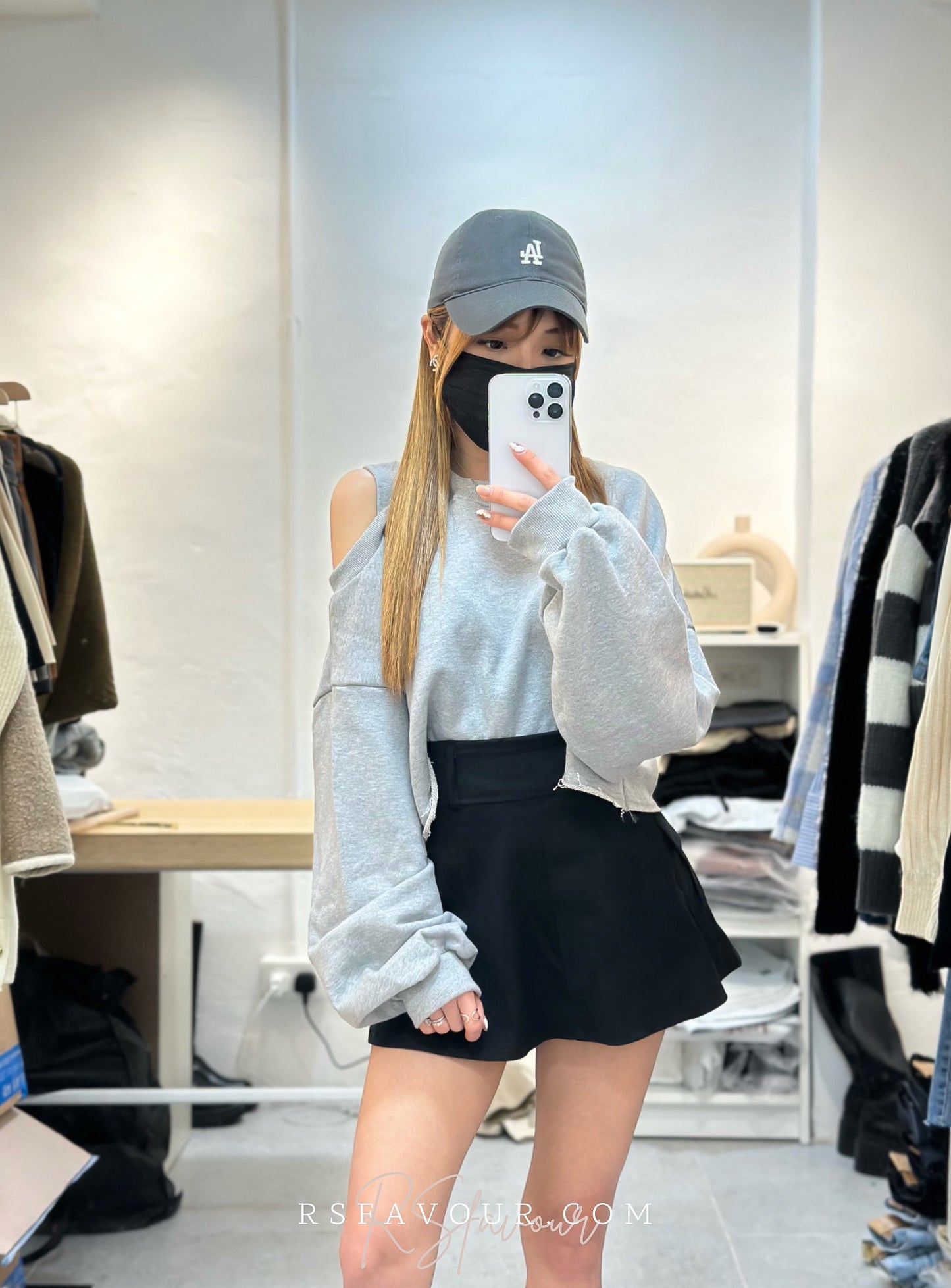 (KR) 單肩小泡袖衛衣|兩色入