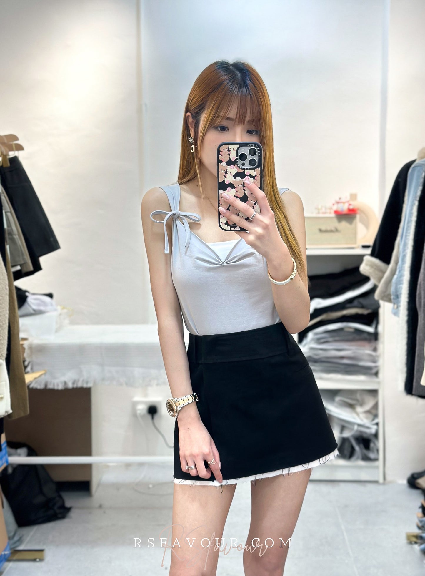 (KR)綁蝴蝶結背心|五色入