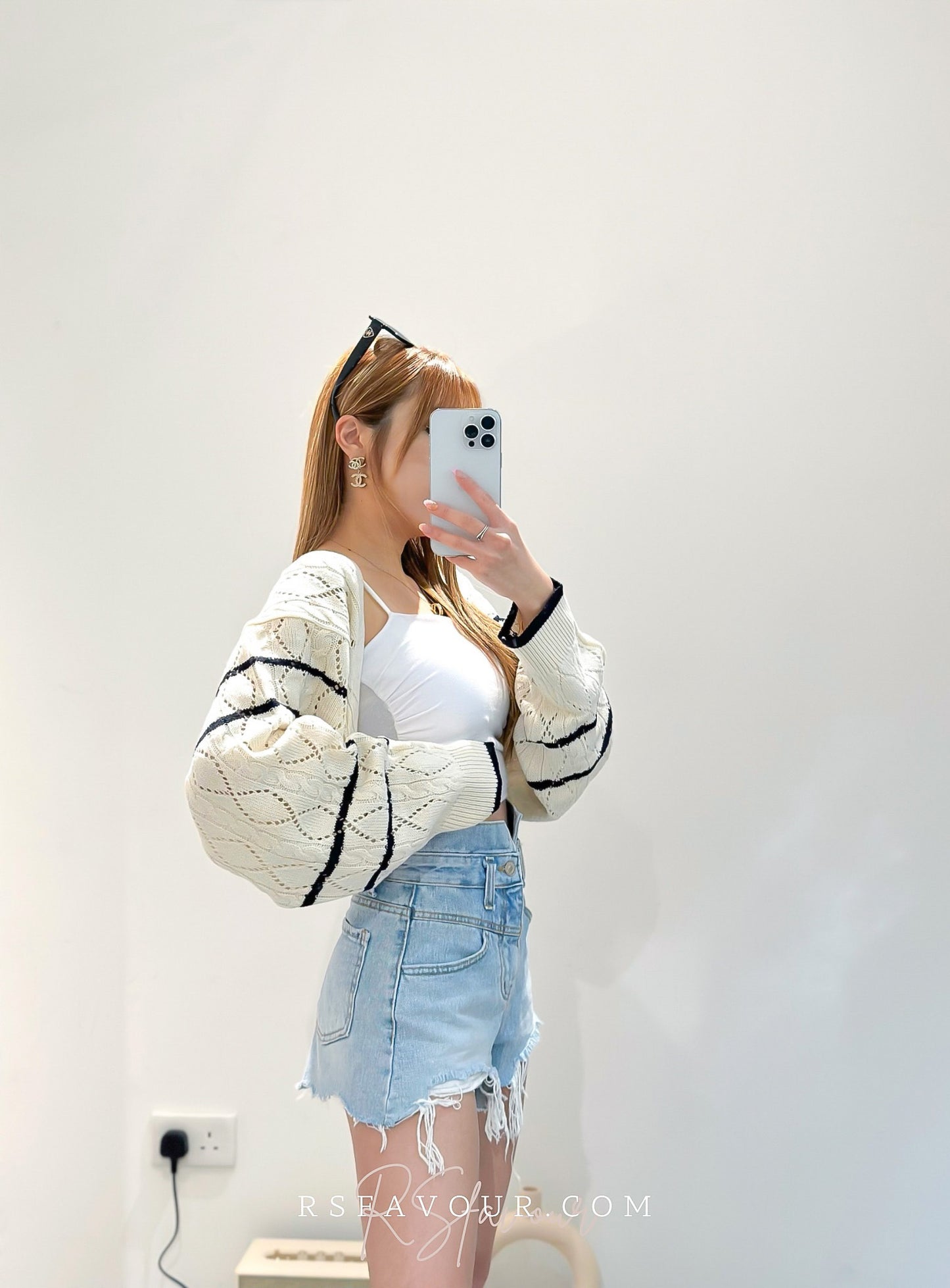 (KR) 高腰超顯瘦短牛|洗水藍