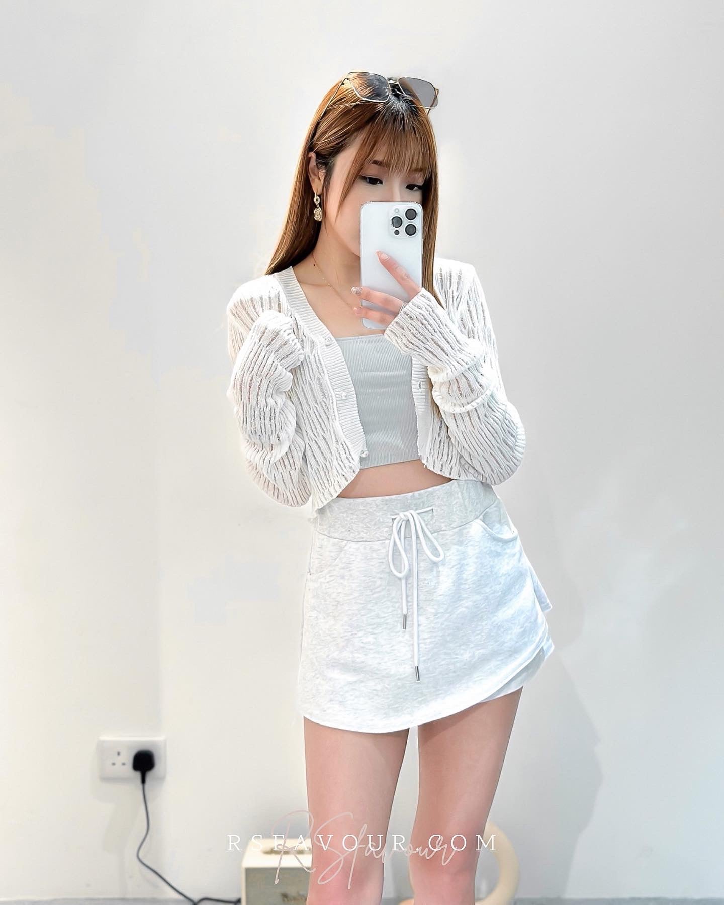 (KR) 鈎花透氣線料外套|三色入