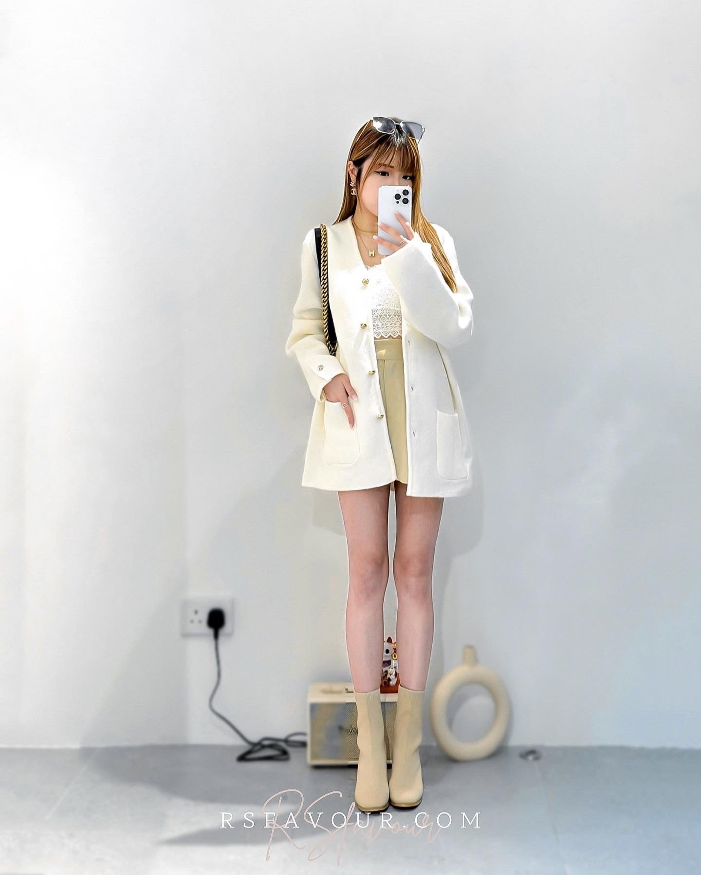 (KR) V領金鈕外套|兩色入