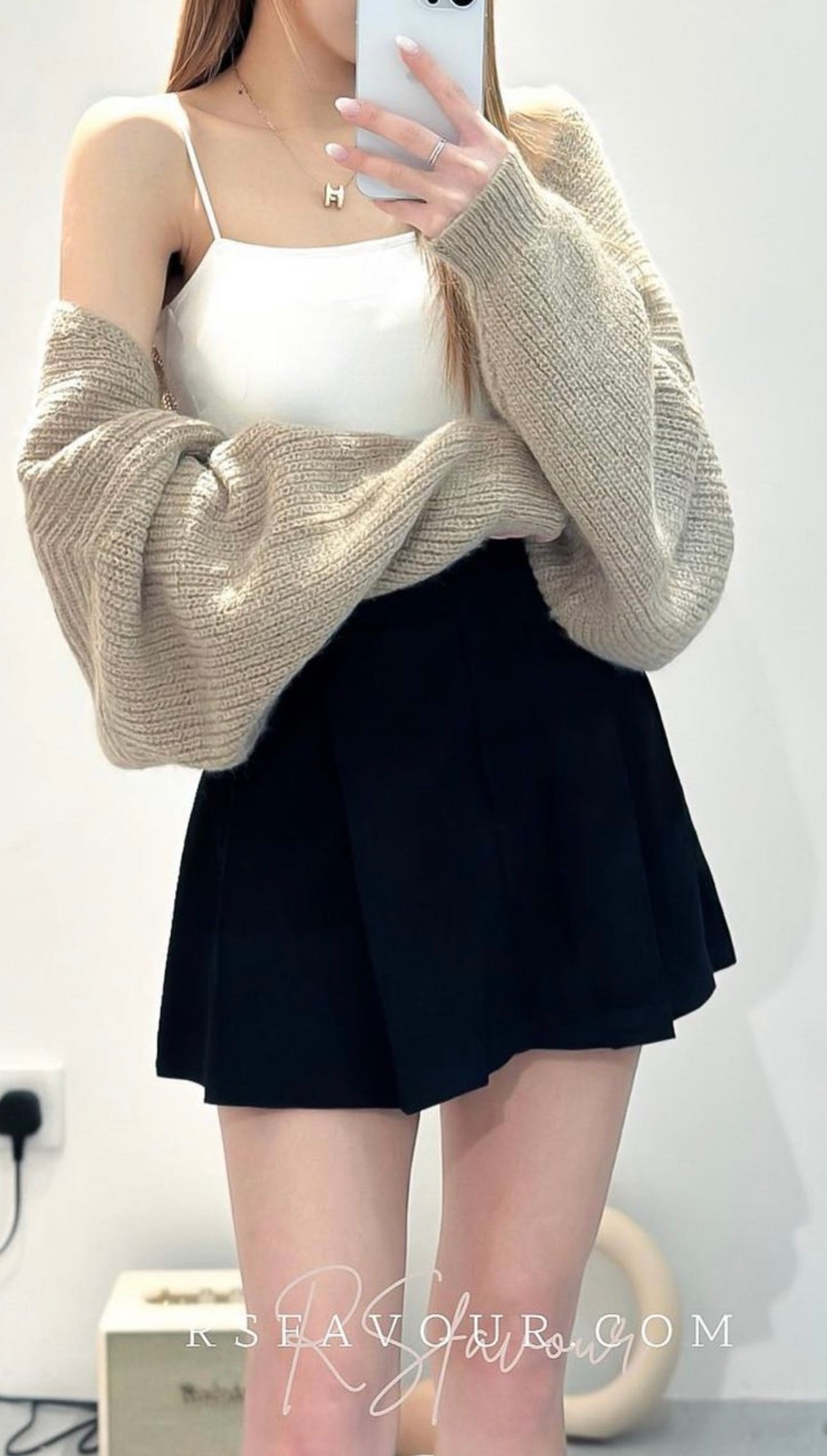 (KR) 超顯瘦高腰百褶裙|兩色入