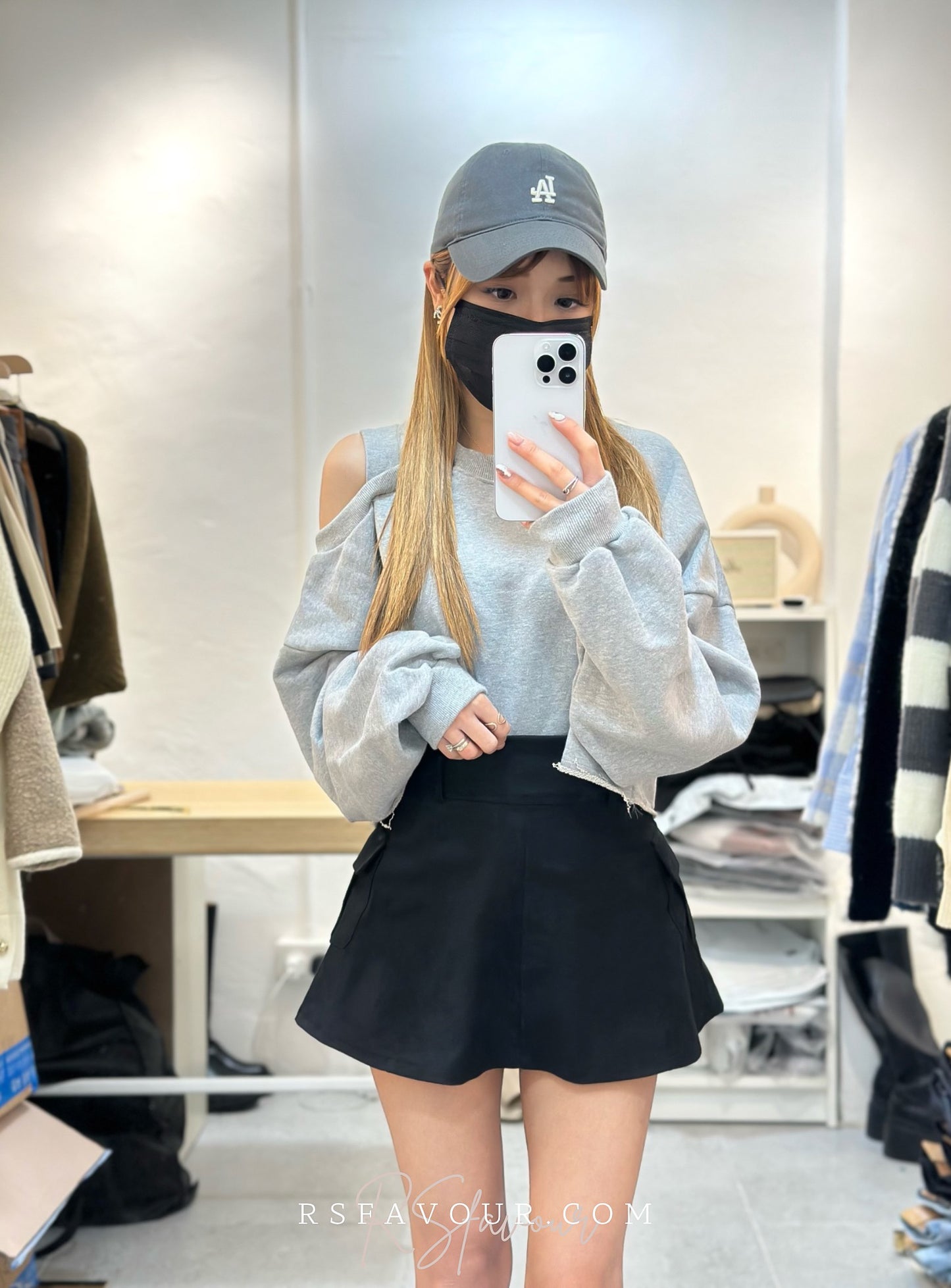 (KR) 單肩小泡袖衛衣|兩色入