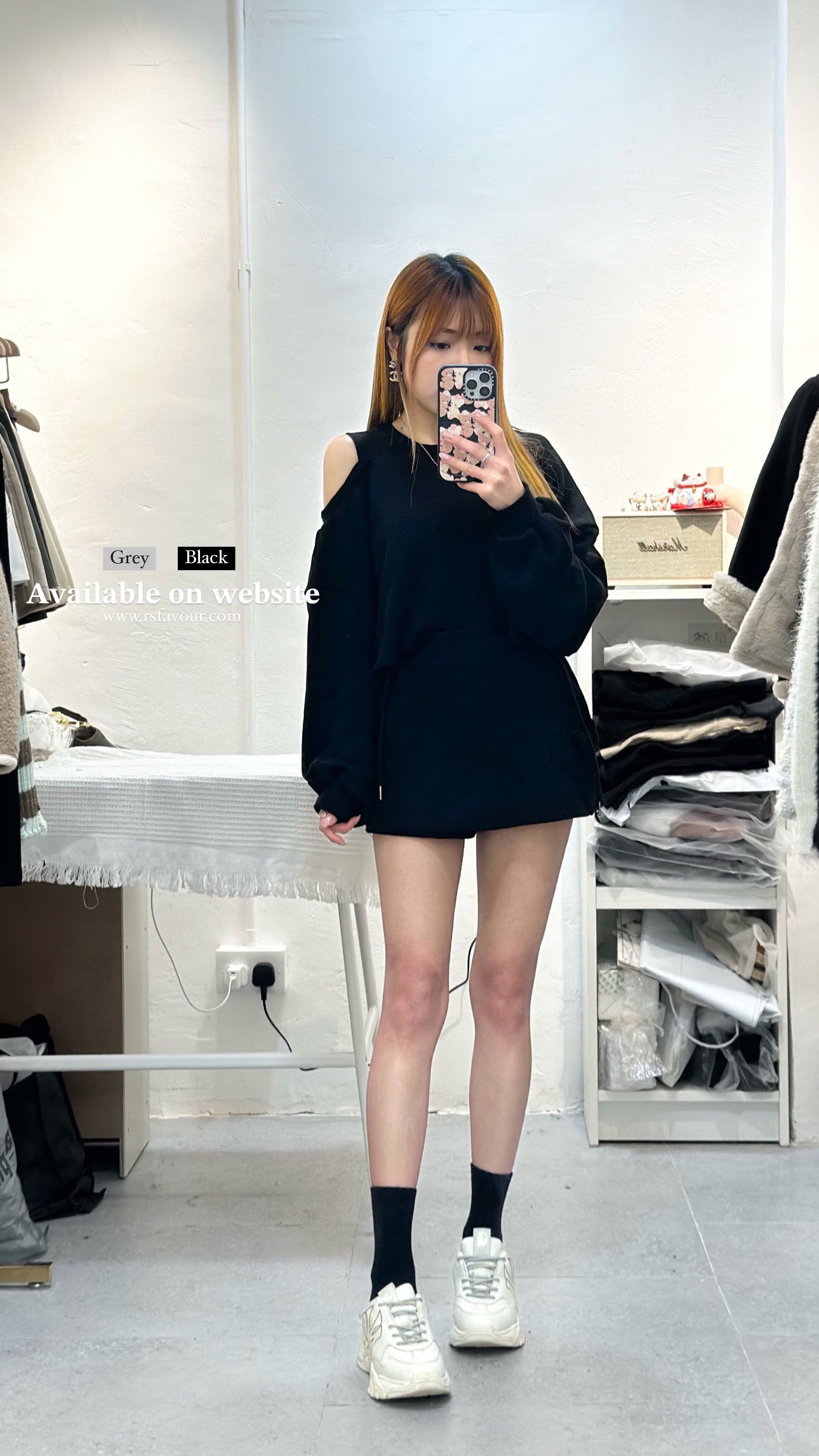 (KR) 單肩小泡袖衛衣|兩色入