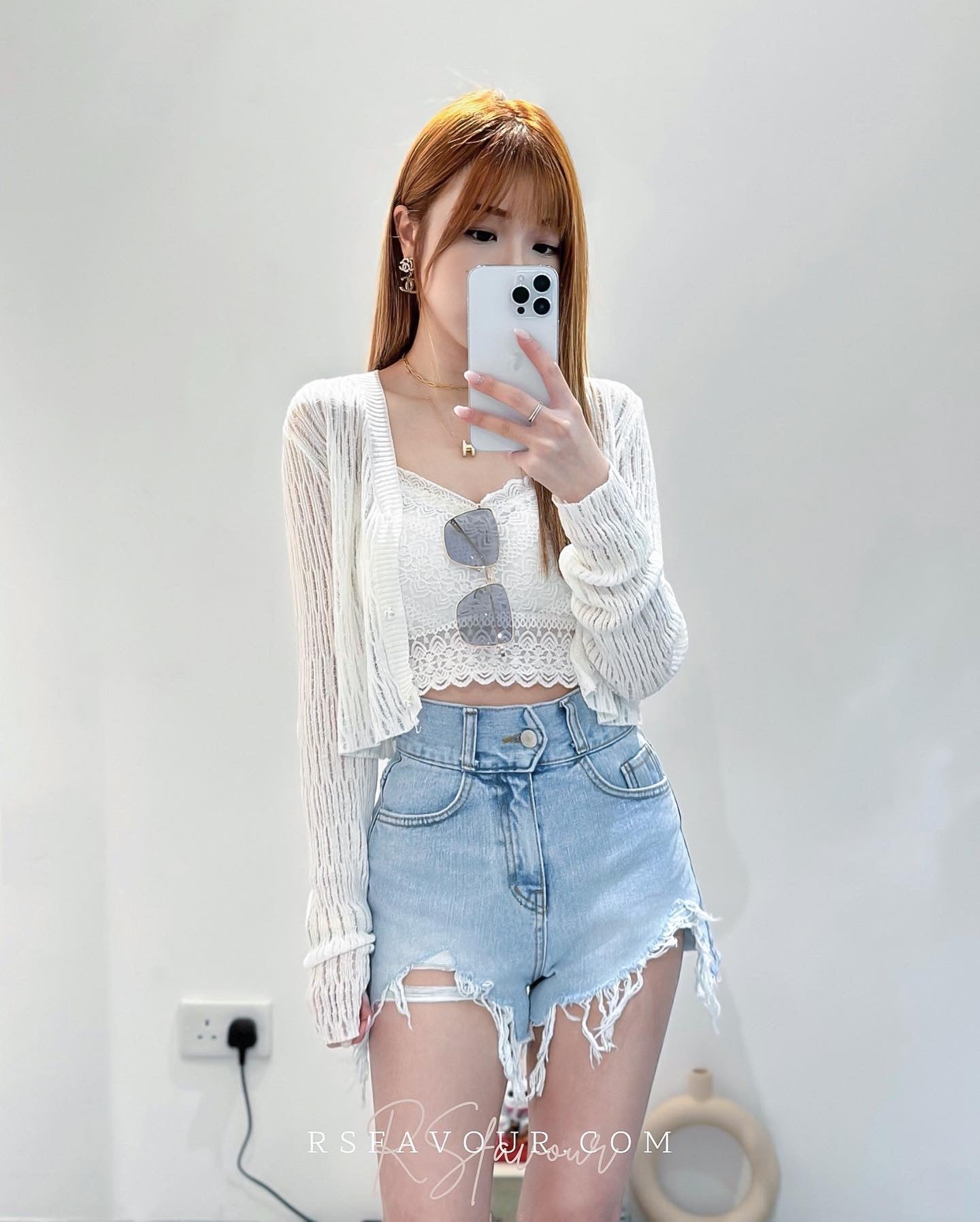 (KR) 鈎花透氣線料外套|三色入