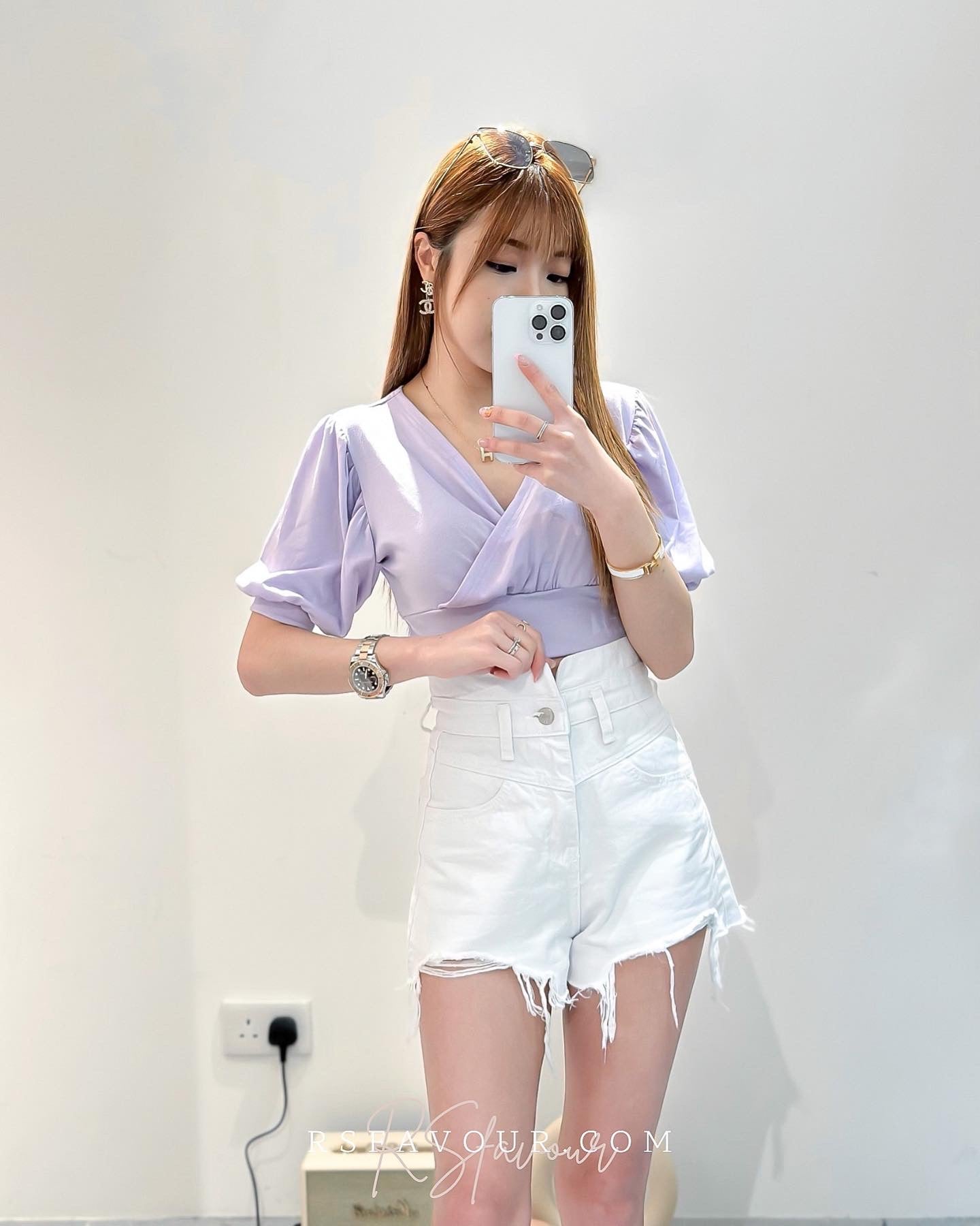 (KR) 高腰超顯瘦短牛|冰川白