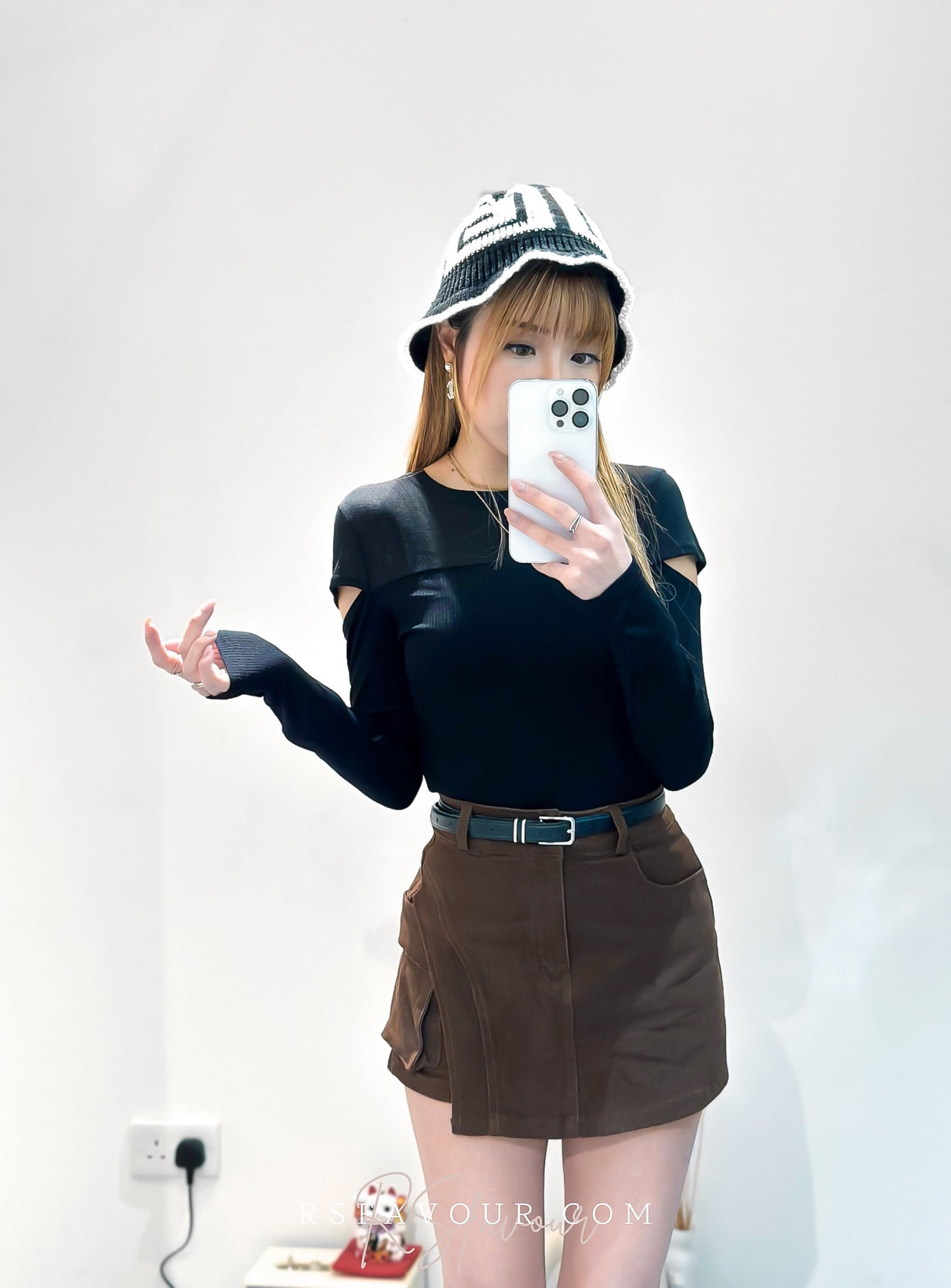 (KR) 開口手袖上半輕膚上衣|三色入