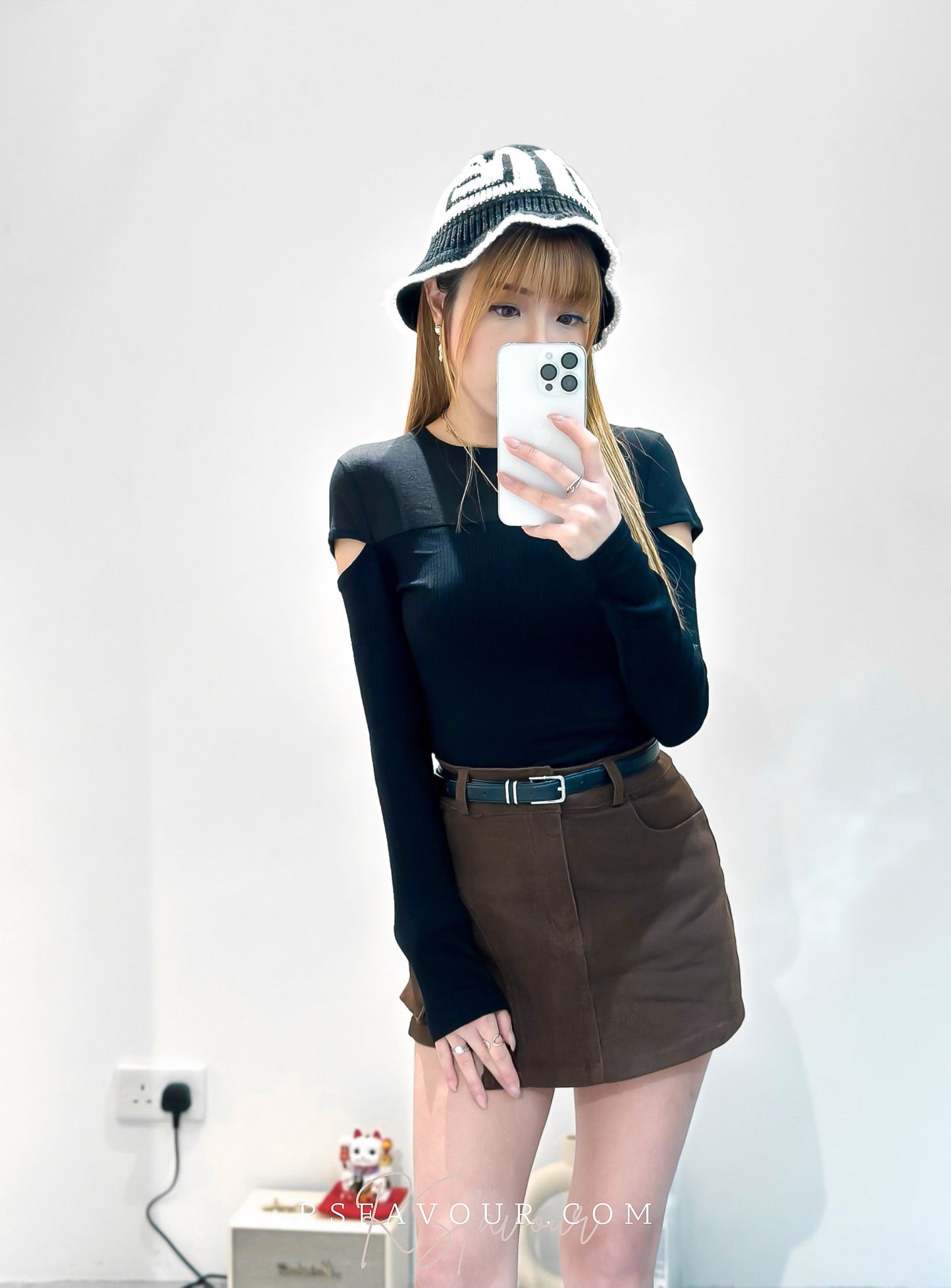 (KR) 開口手袖上半輕膚上衣|三色入