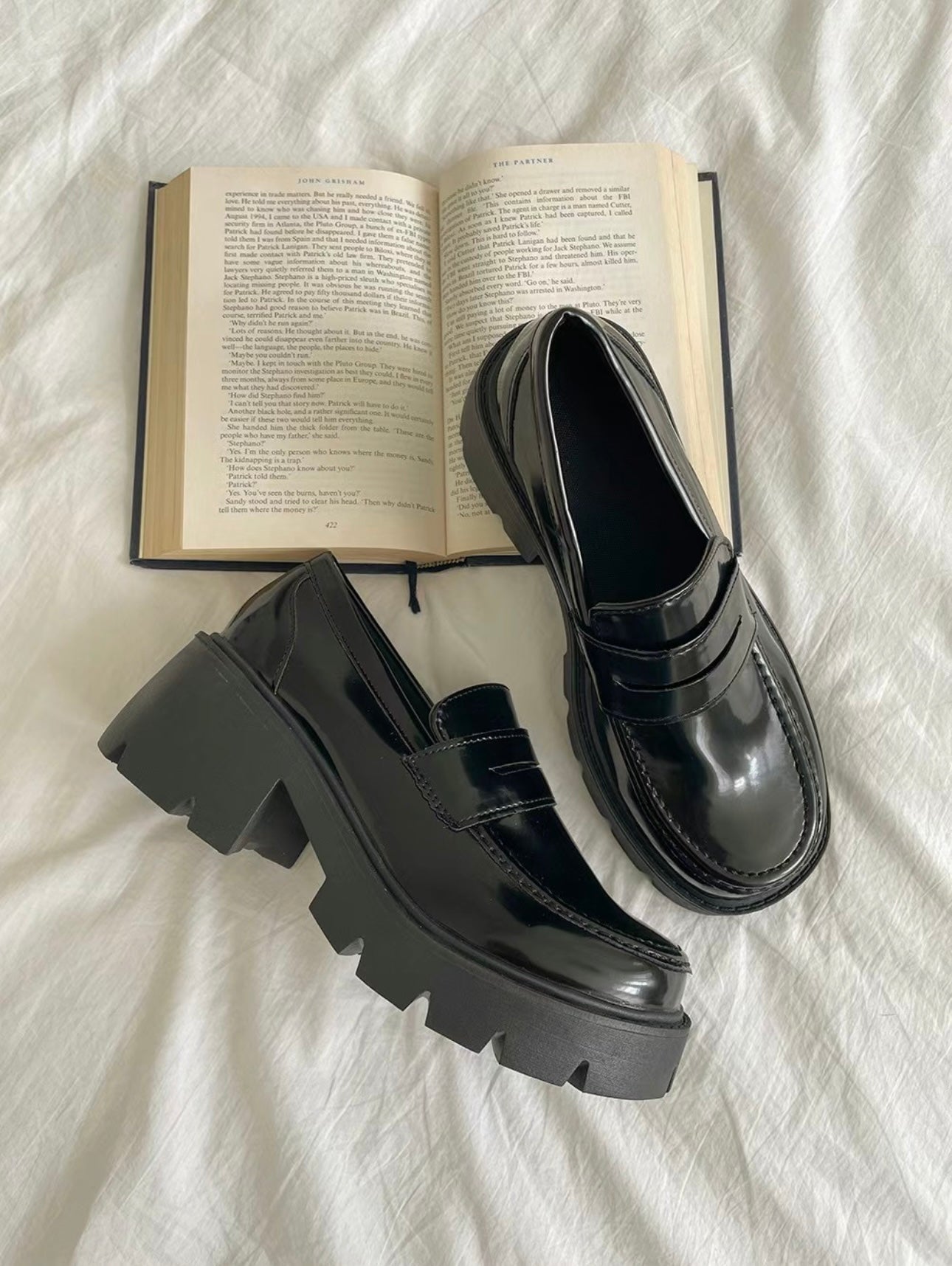 (KR)長腿神器❤️🔥增高厚底樂福鞋呢|兩色入