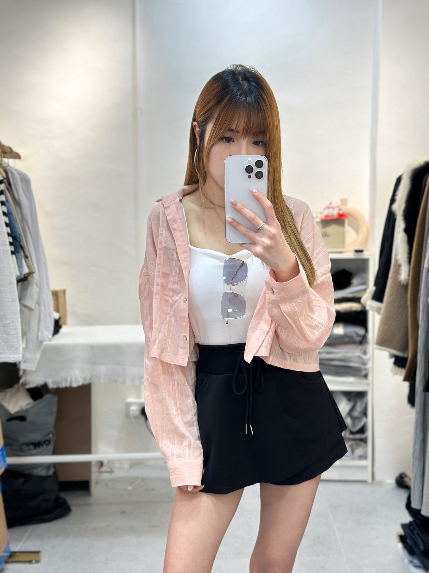 (KR) 不規則綿質裙褲|兩色入