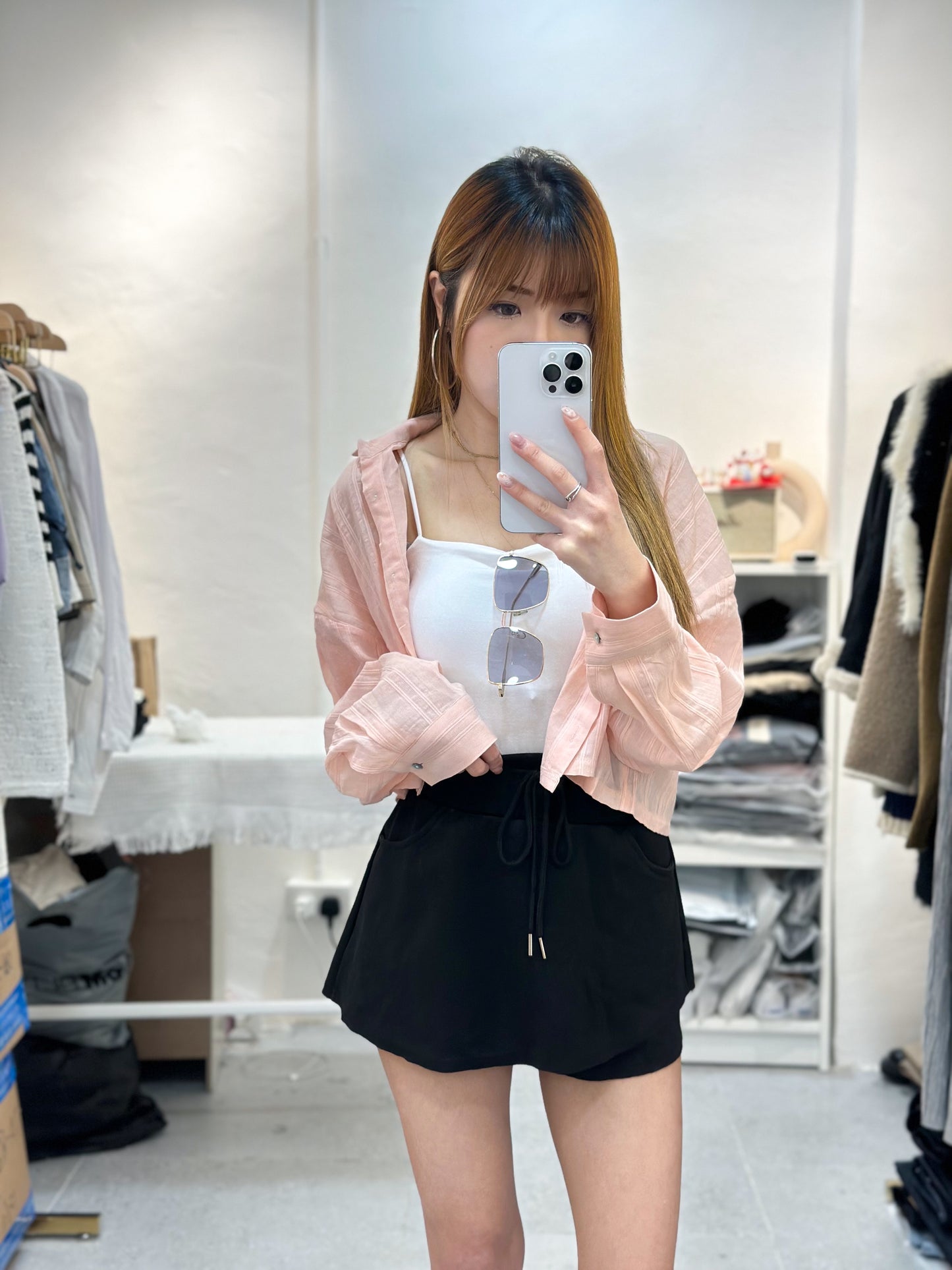 (KR) 不規則綿質裙褲|兩色入