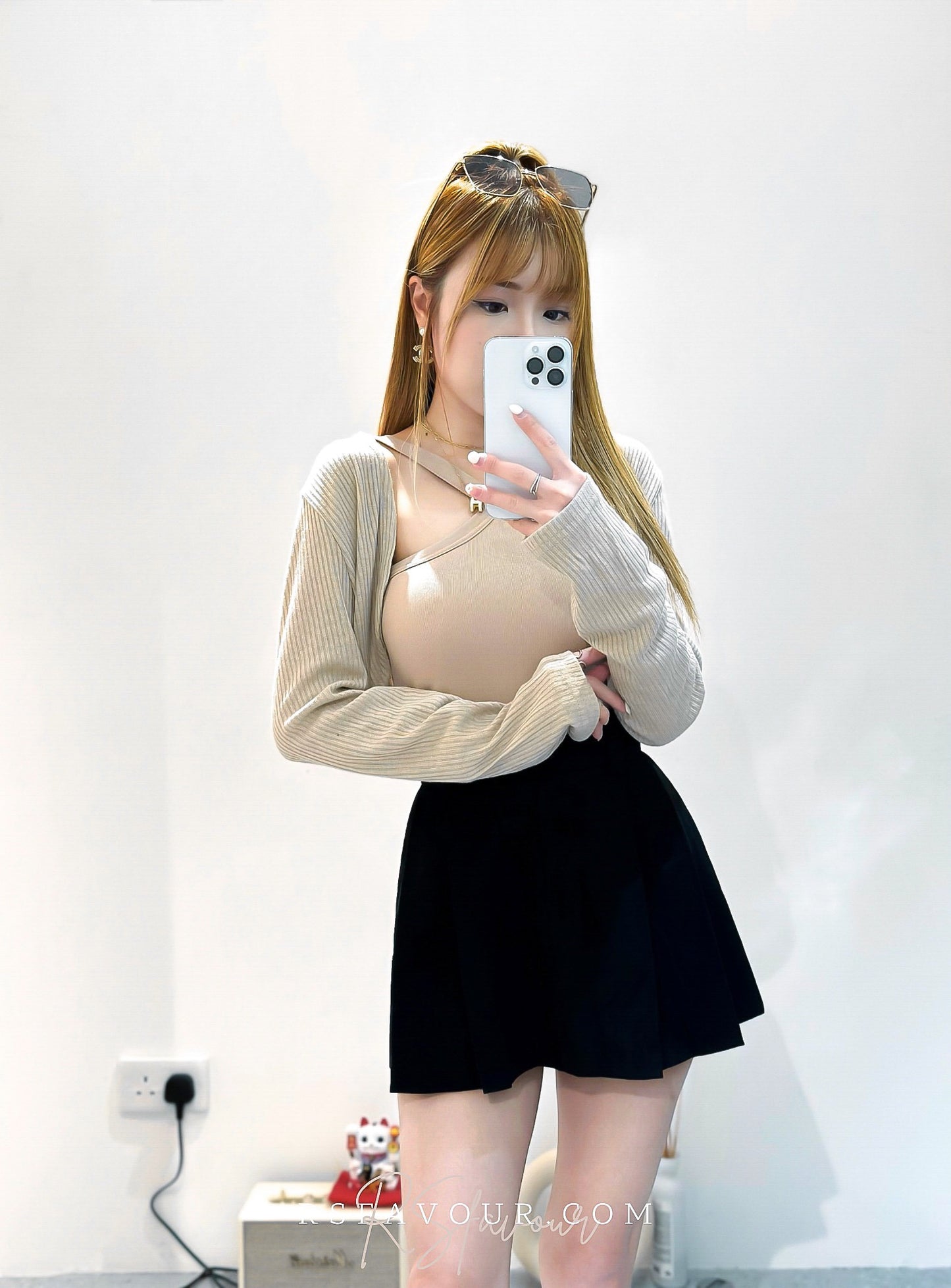 (KR) 超顯瘦高腰百褶裙|兩色入