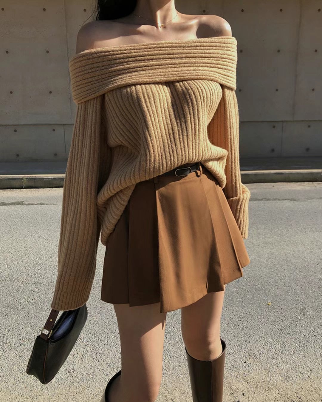 (KR) 連belt百褶裙褲