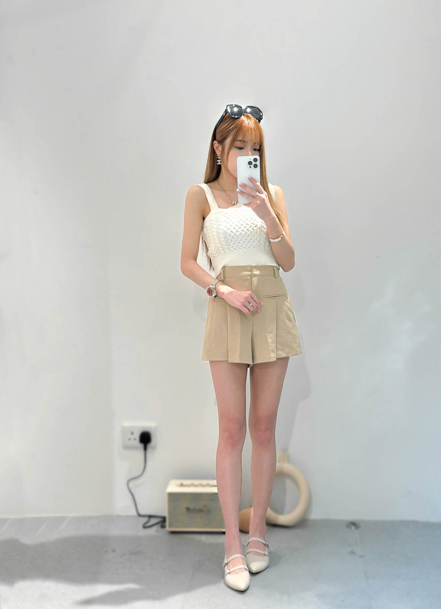 (KR) 高腰大百褶短褲|三色入