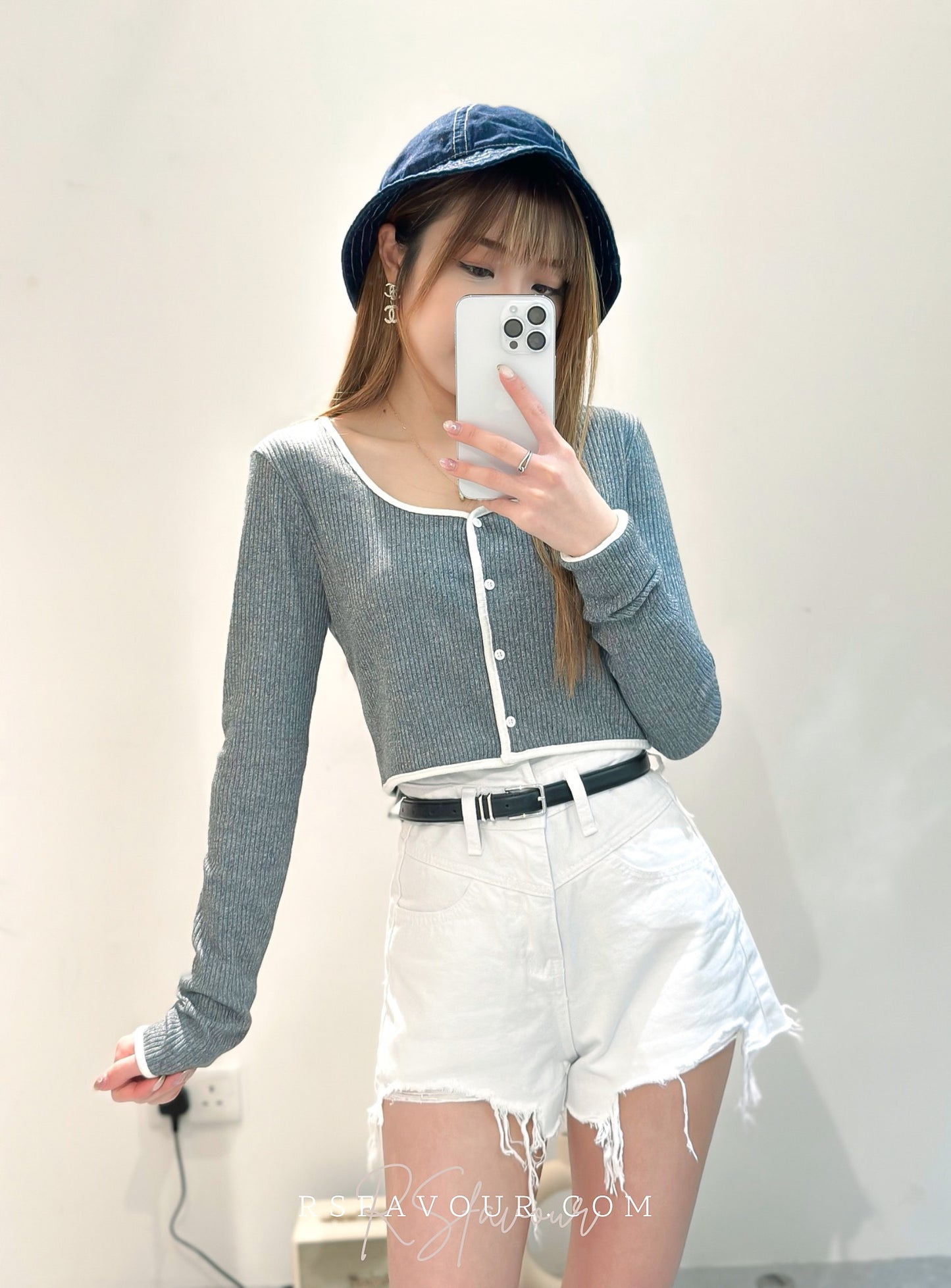 (KR) 撞色邊綿質上衣|三色入