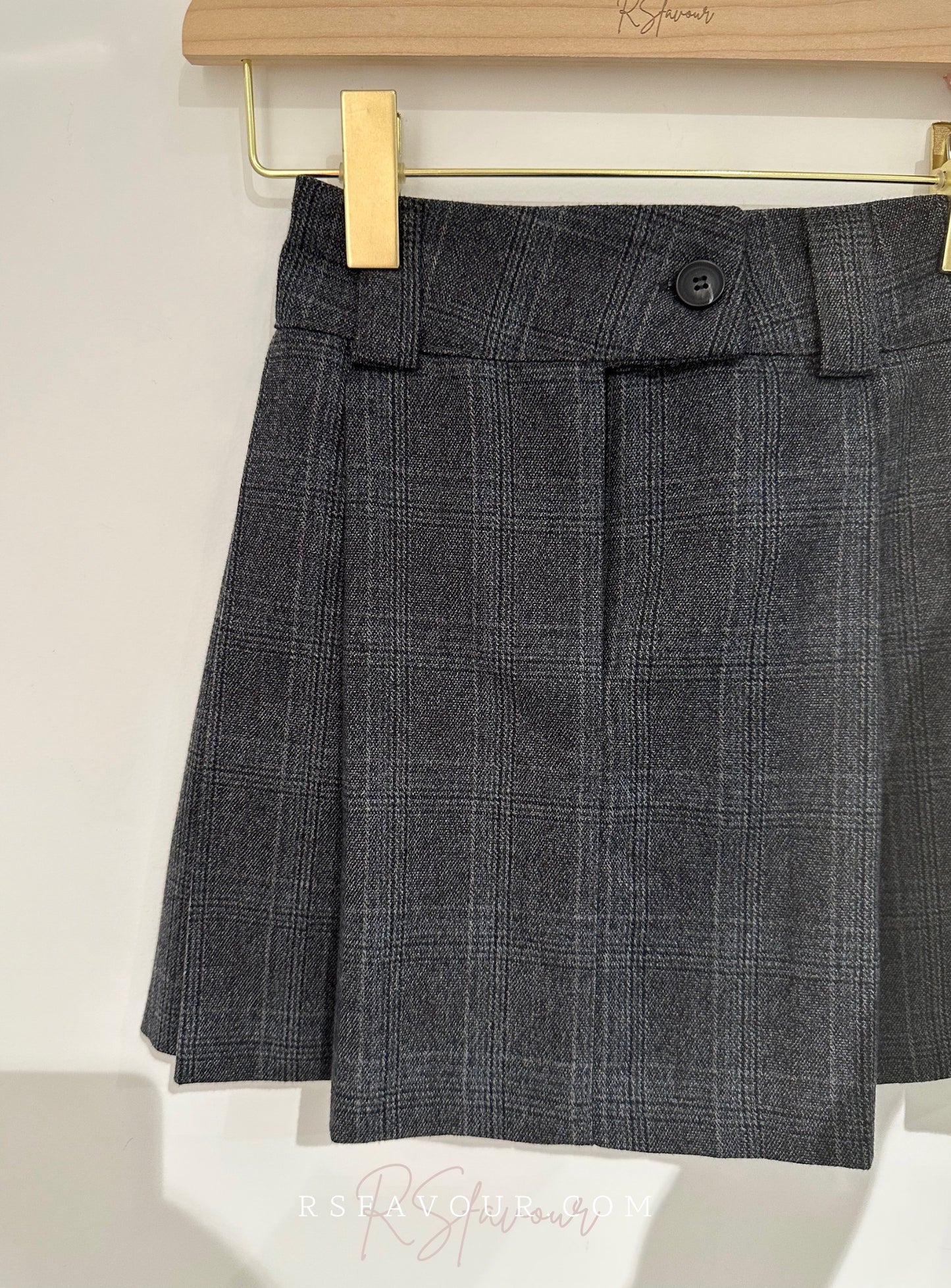 (KR) 英倫風格子百褶短裙|兩色入