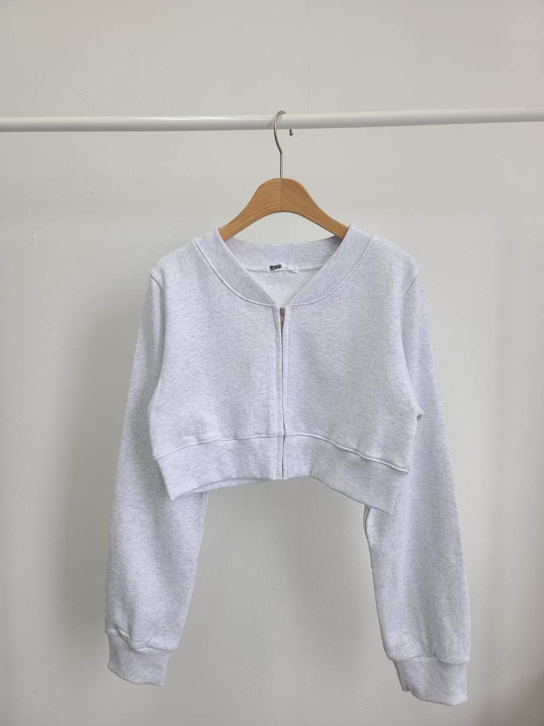 T60 短衛衣外套上衣( 淺灰 )