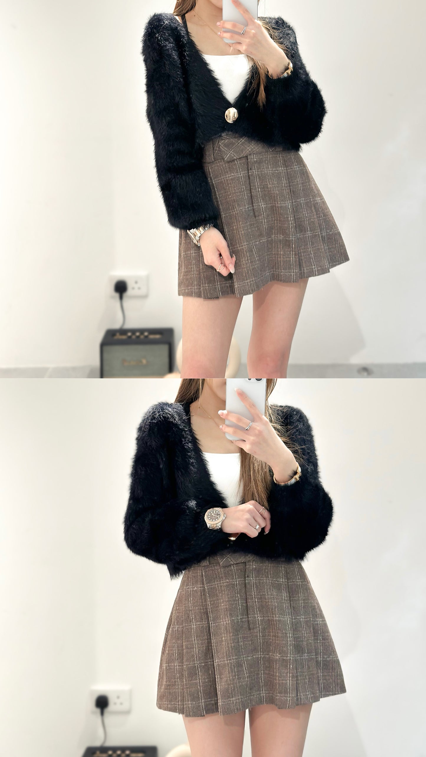 (KR) 格仔顯瘦百褶裙|兩色入