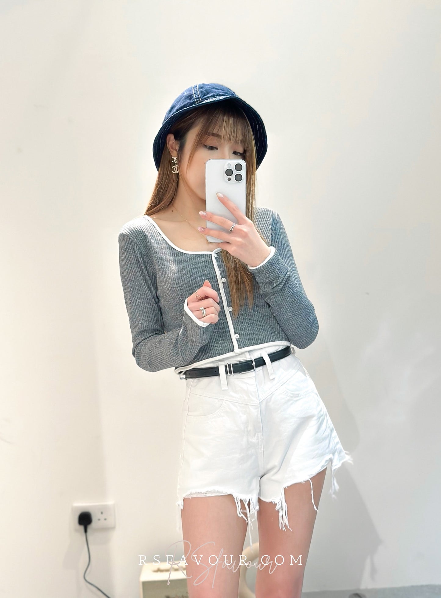 (KR) 撞色邊綿質上衣|三色入