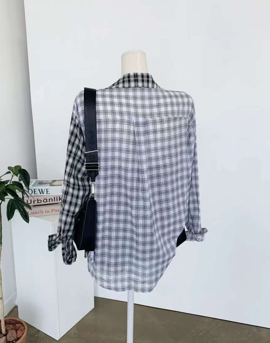 (KR) 拼格格仔外套上衣|兩色入