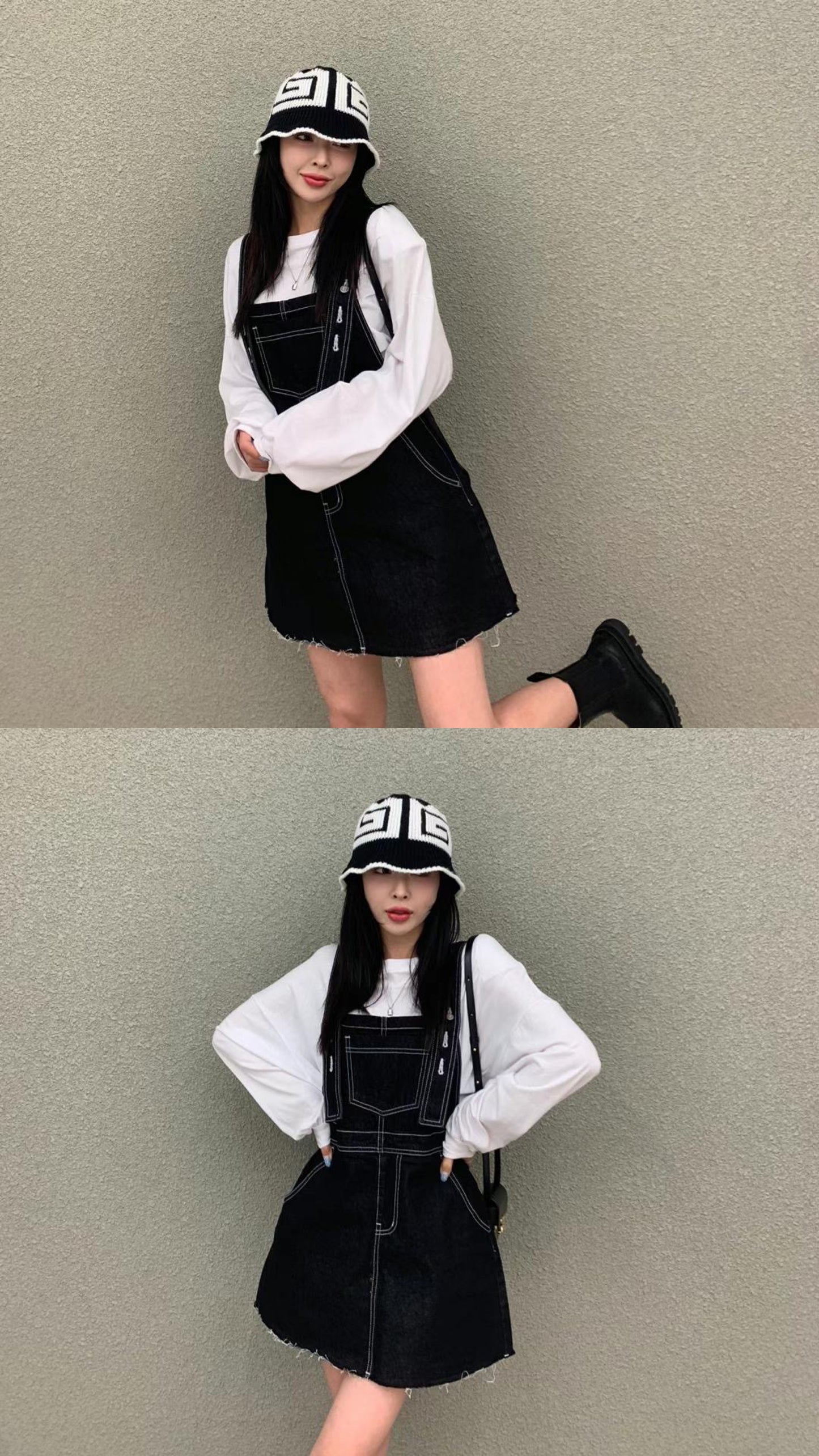 P40 OVERSIZE明線牛仔工人裙