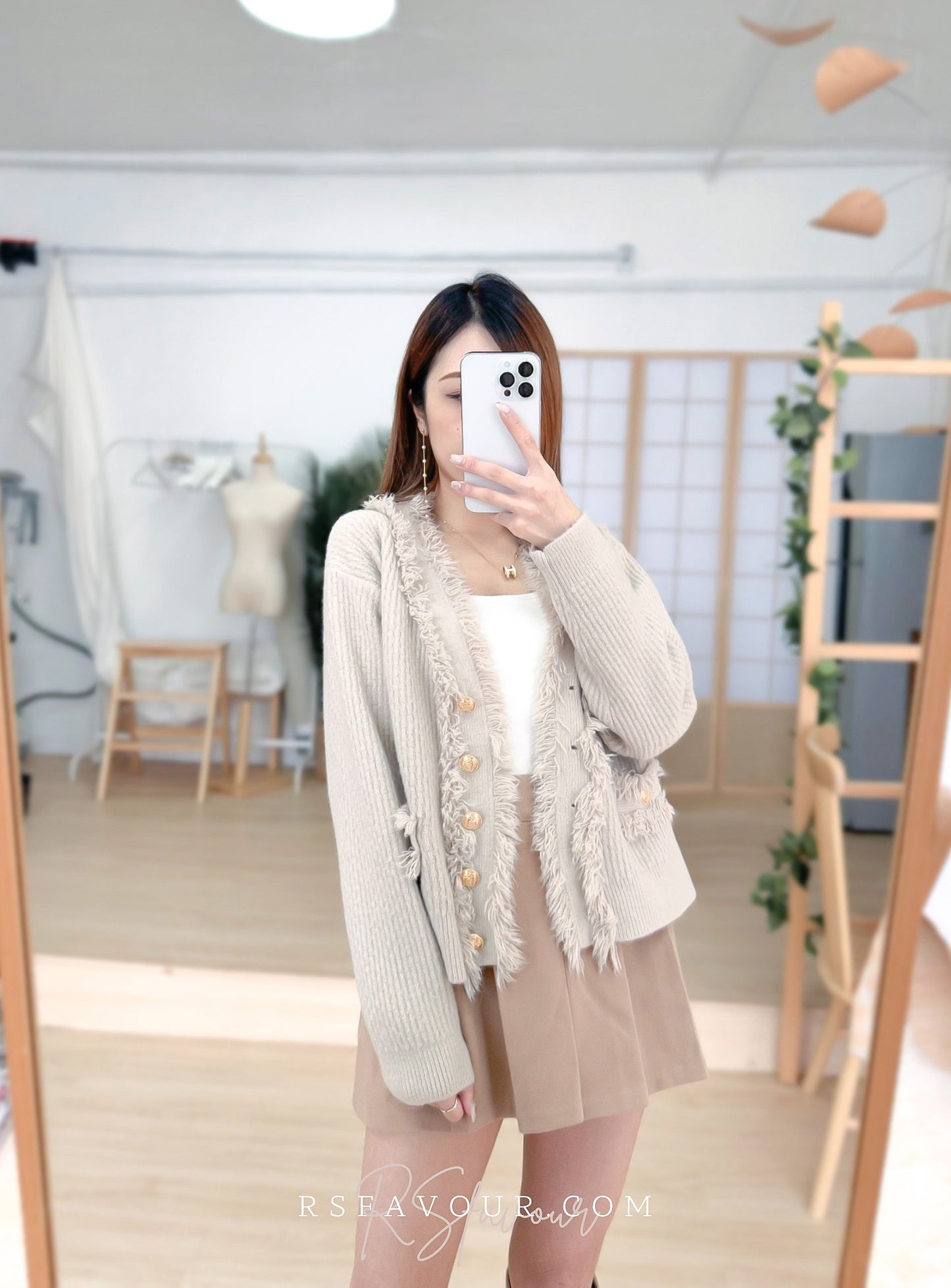 T57 優雅金鈕蘇蘇邊外套