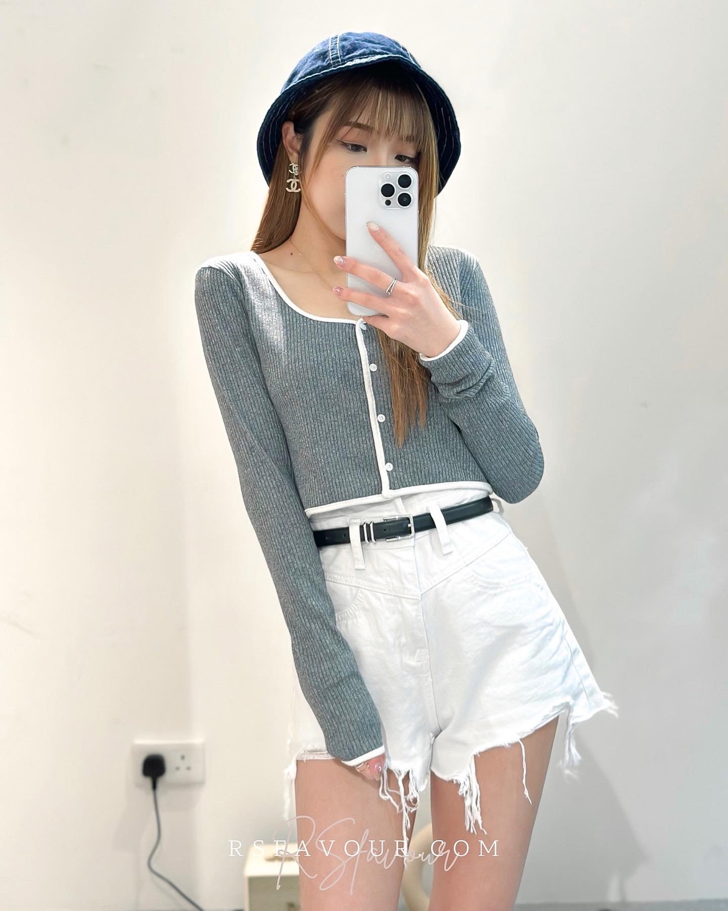 (KR) 高腰超顯瘦短牛|冰川白