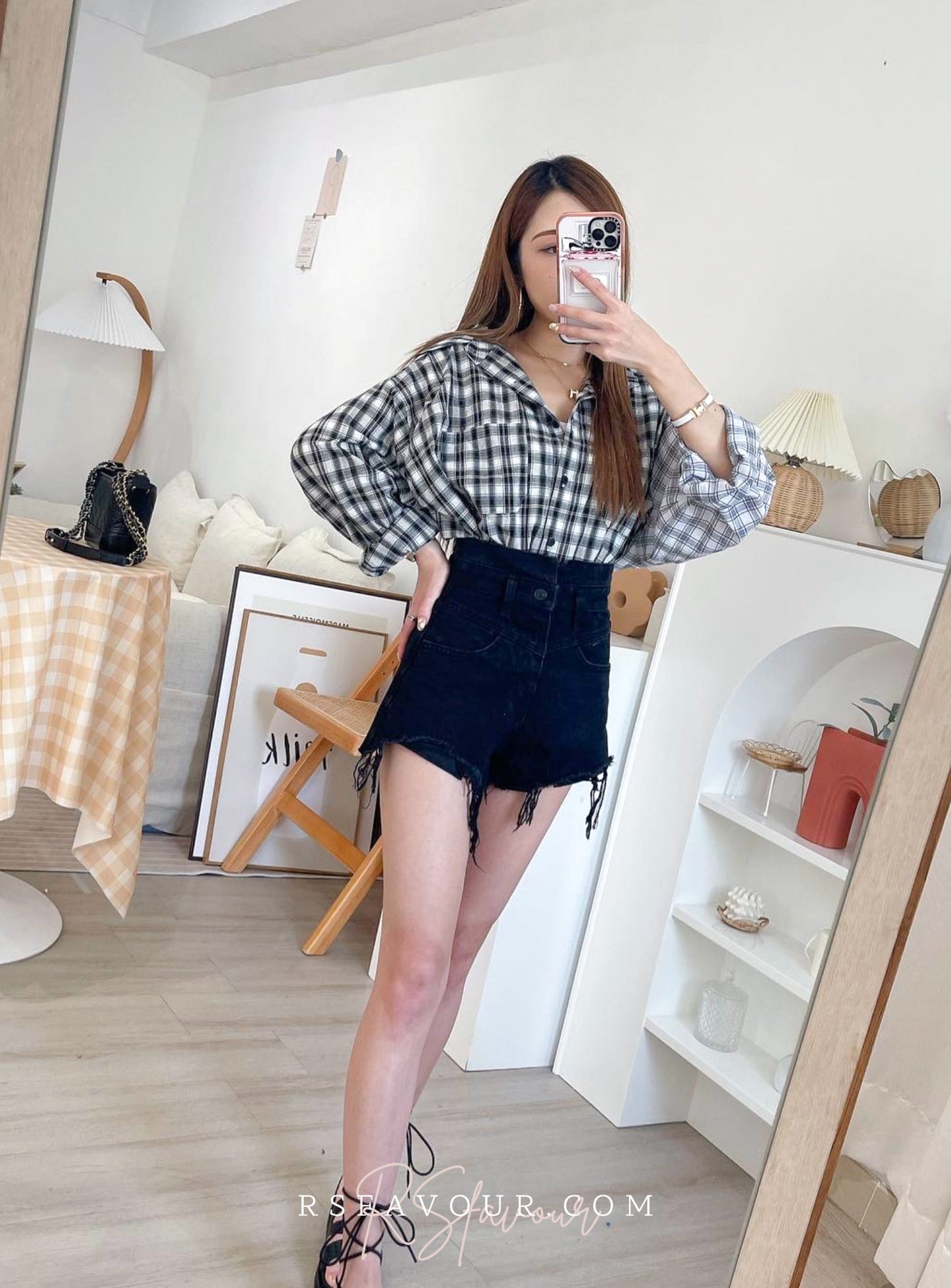 (KR) 拼格格仔外套上衣|兩色入