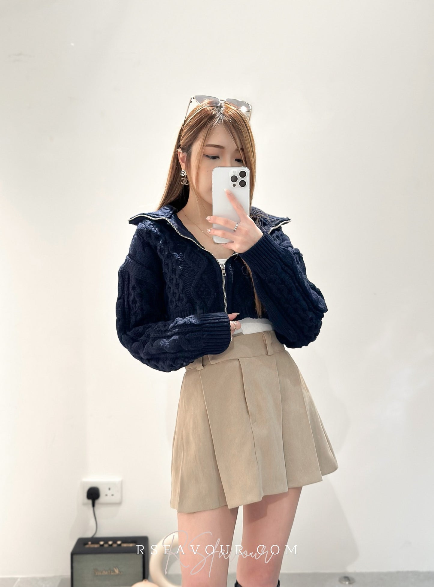 (KR) 麻花香氣上衣外套|鼠尾草藍