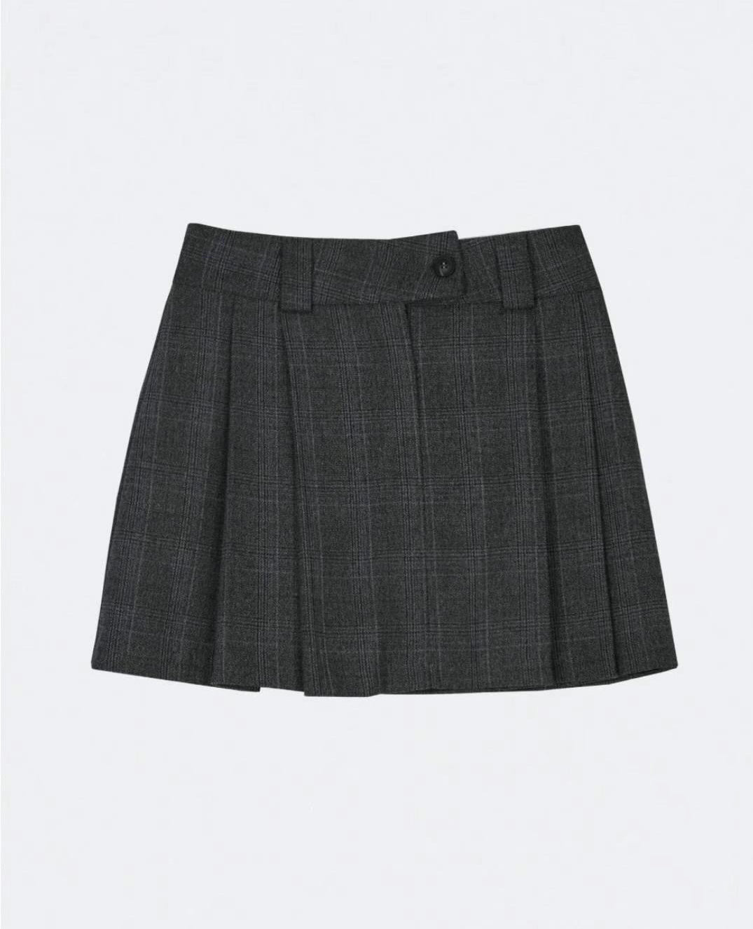 (KR) 英倫風格子百褶短裙|兩色入
