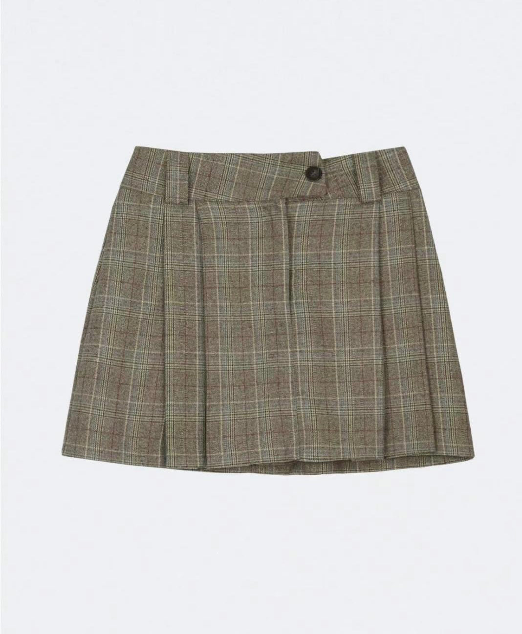 (KR) 英倫風格子百褶短裙|兩色入