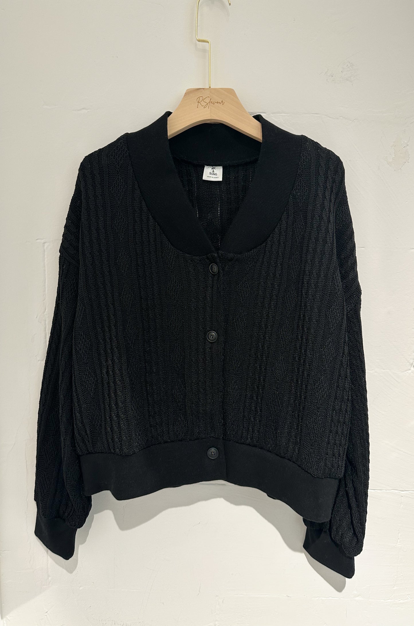 (KR) 薄麻花針織外套|兩色入