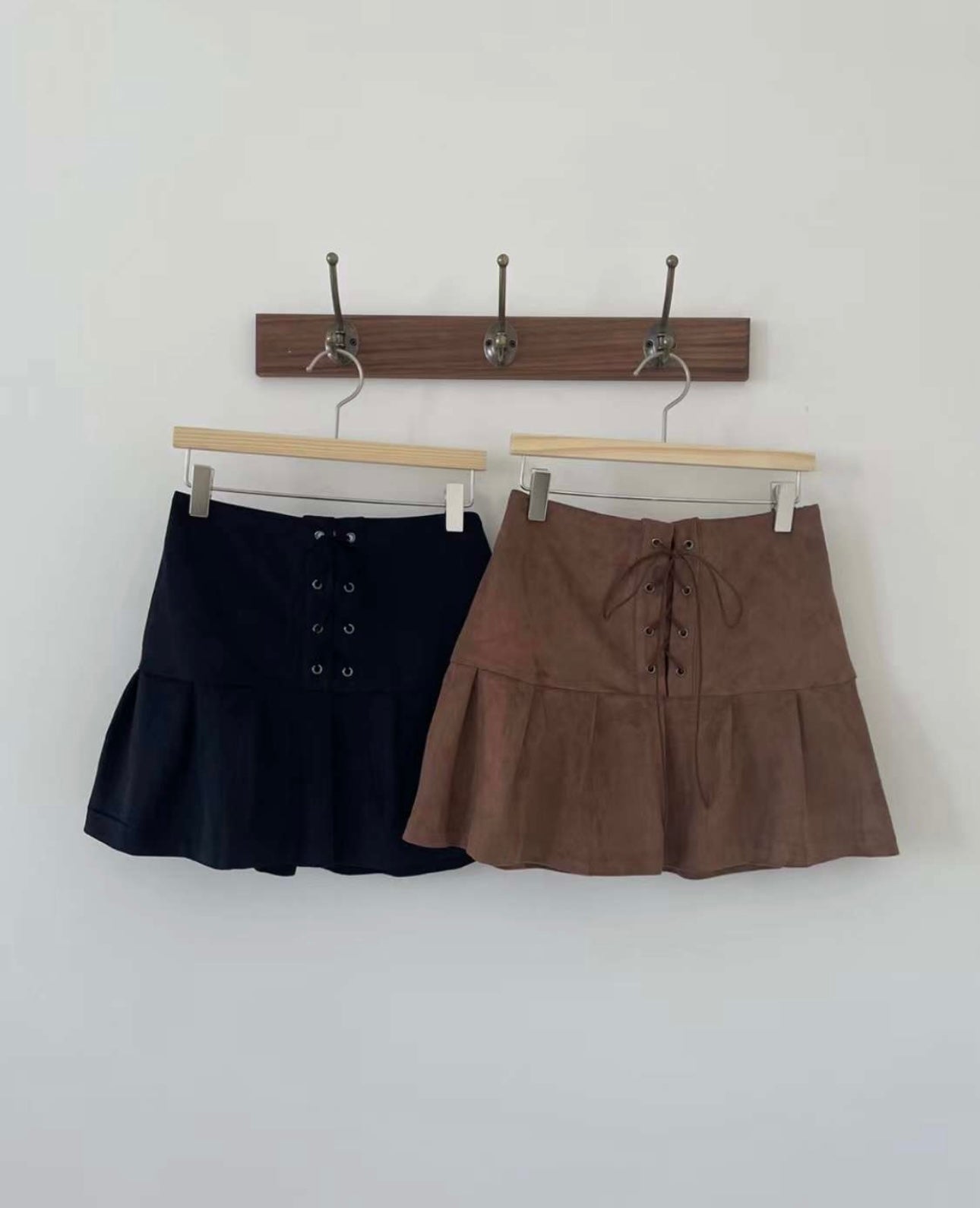 (KR) 麂布前綁繩魚尾裙|兩色入