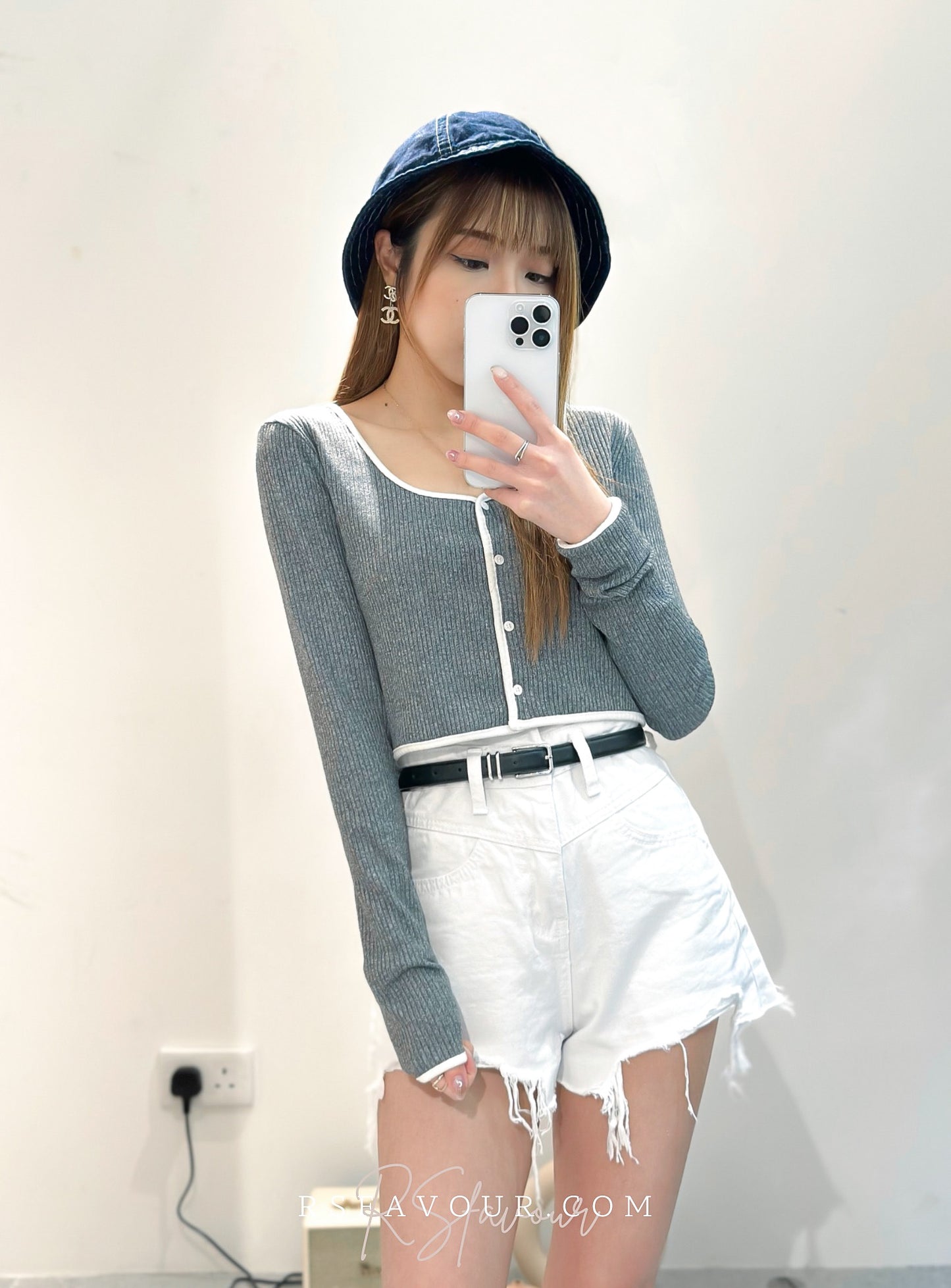 (KR) 撞色邊綿質上衣|三色入