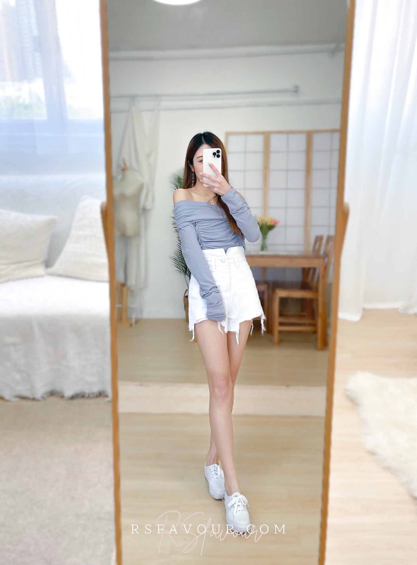 (KR) 一字膊上衣|五色入