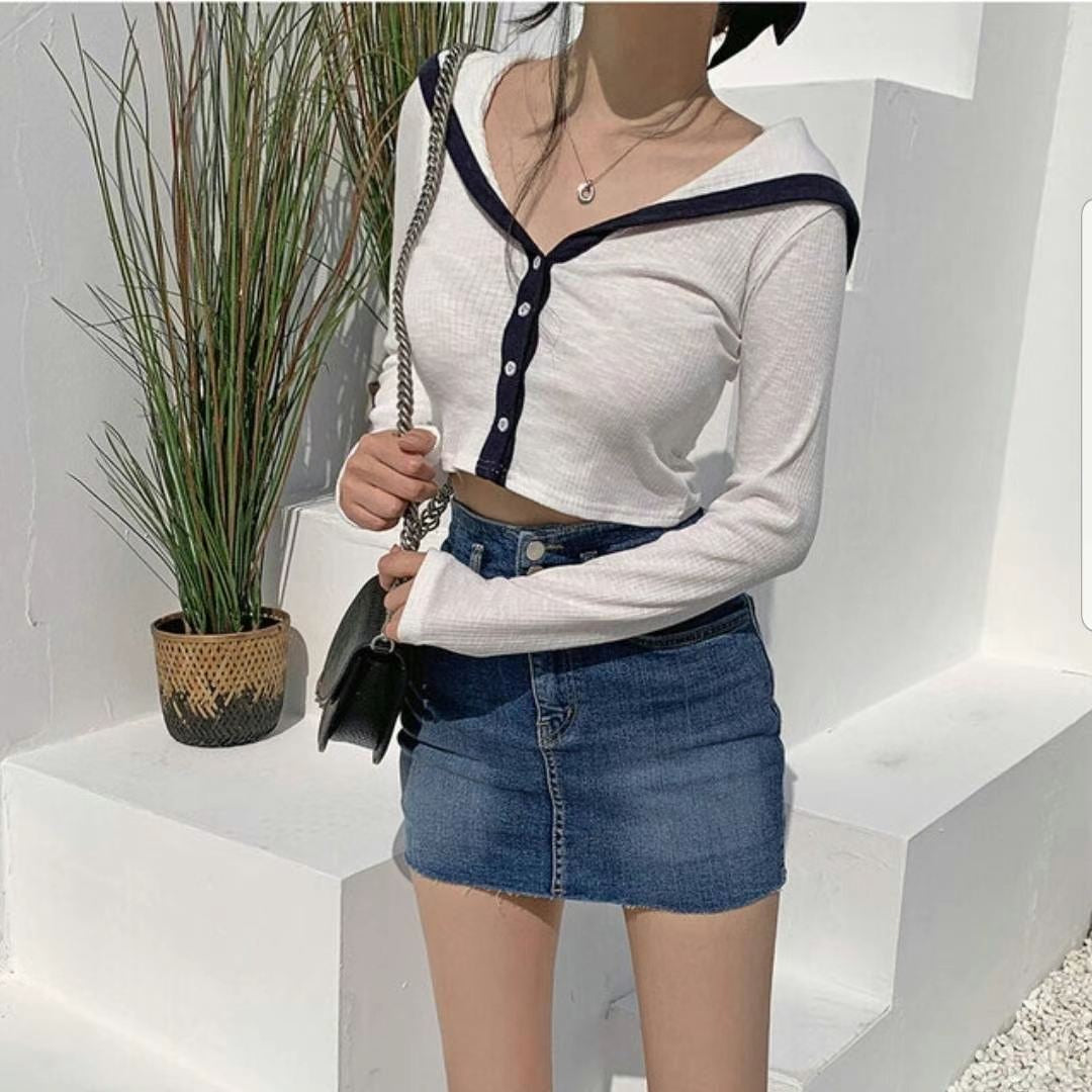 (KR) 大反領小香風外套上衣|三色入