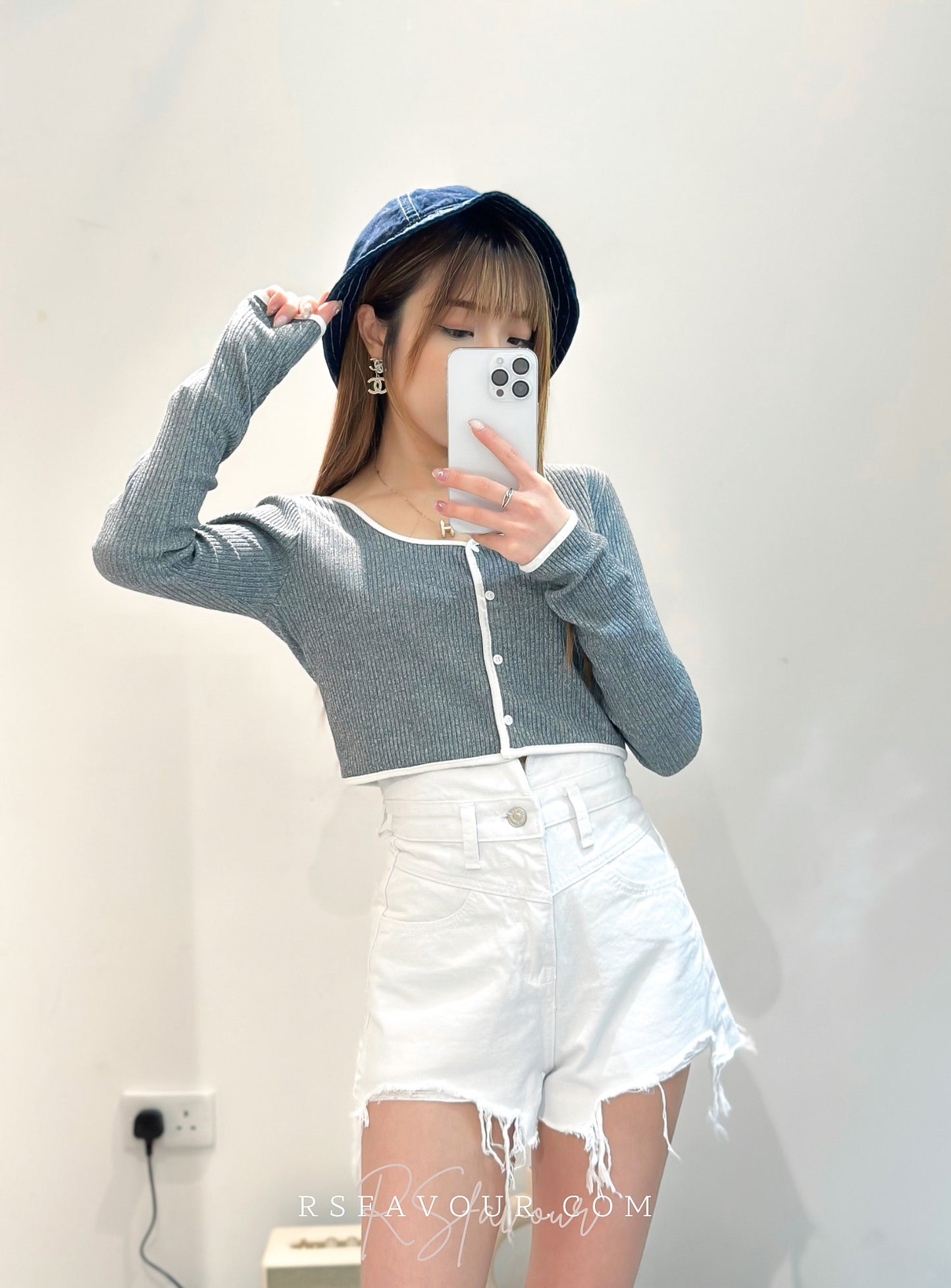 (KR) 撞色邊綿質上衣|三色入