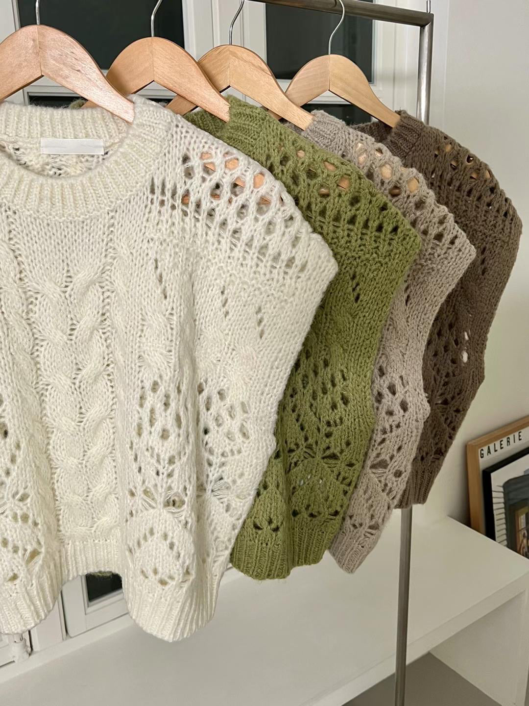 (KR) 麻花針織背心|四色入