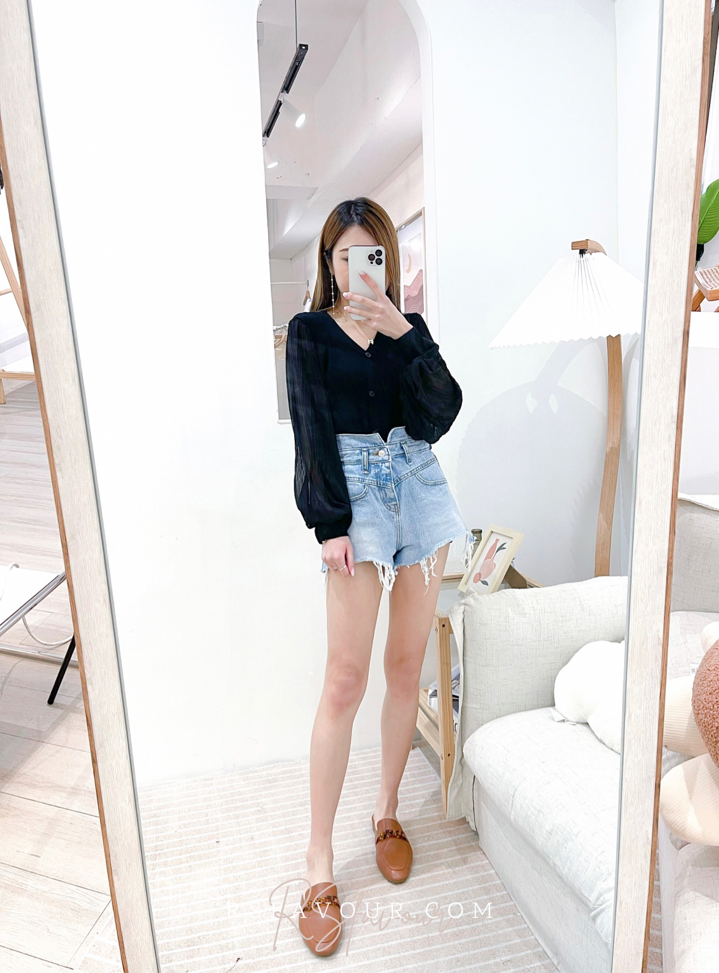 (KR) 百摺泡袖外套|高貴黑