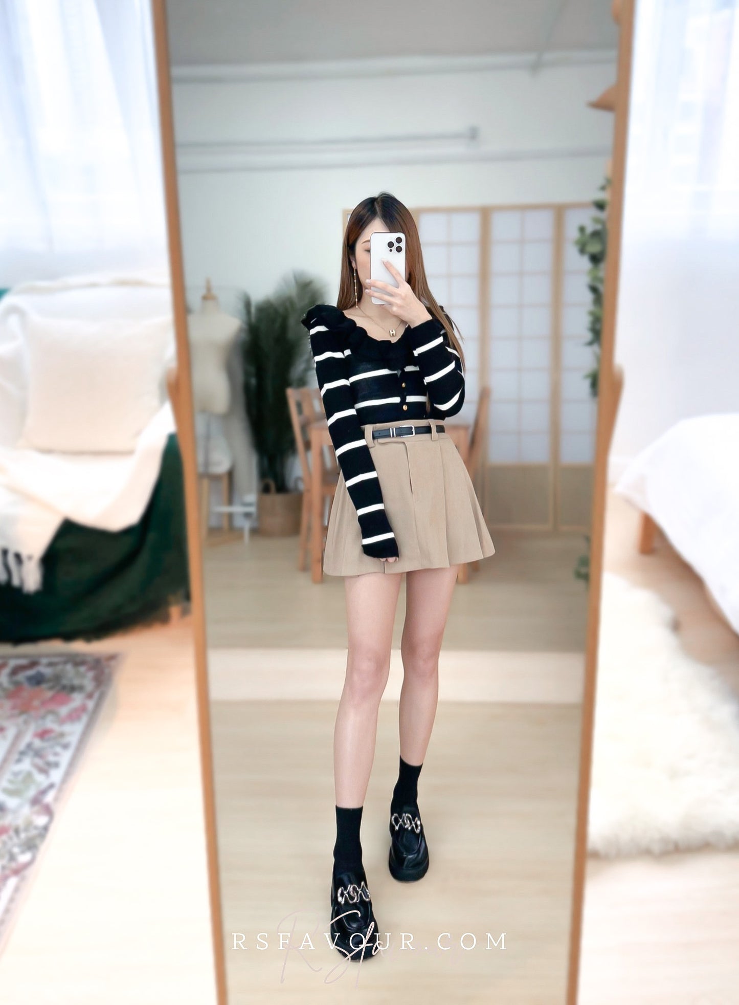 (KR) 超顯瘦高腰百褶裙|兩色入