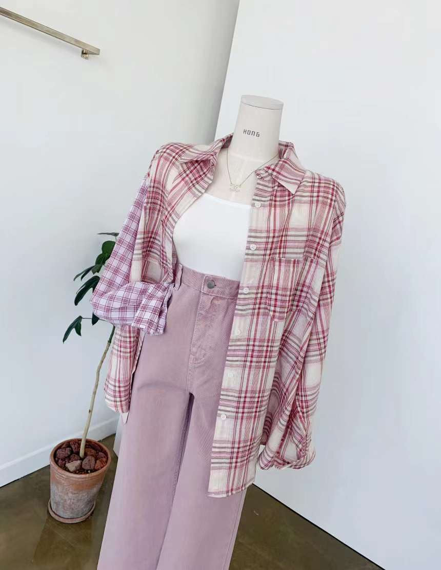 (KR) 拼格格仔外套上衣|兩色入