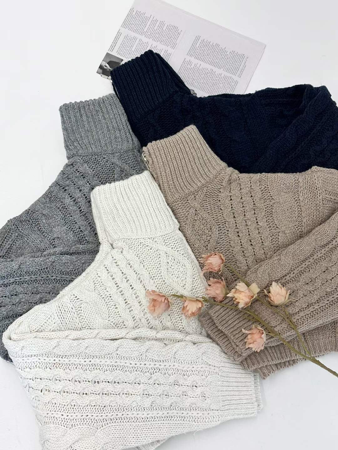 (KR) 麻花香氣上衣外套|鼠尾草藍