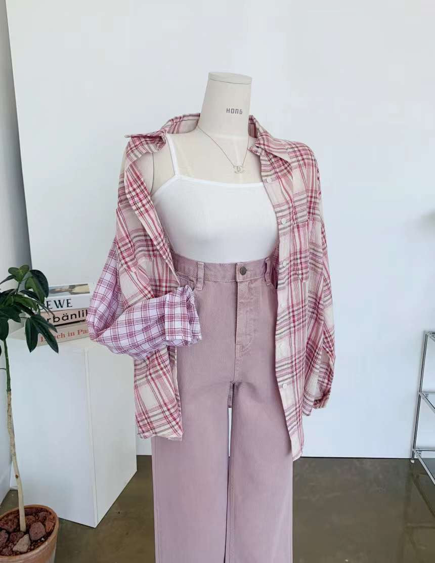 (KR) 拼格格仔外套上衣|兩色入