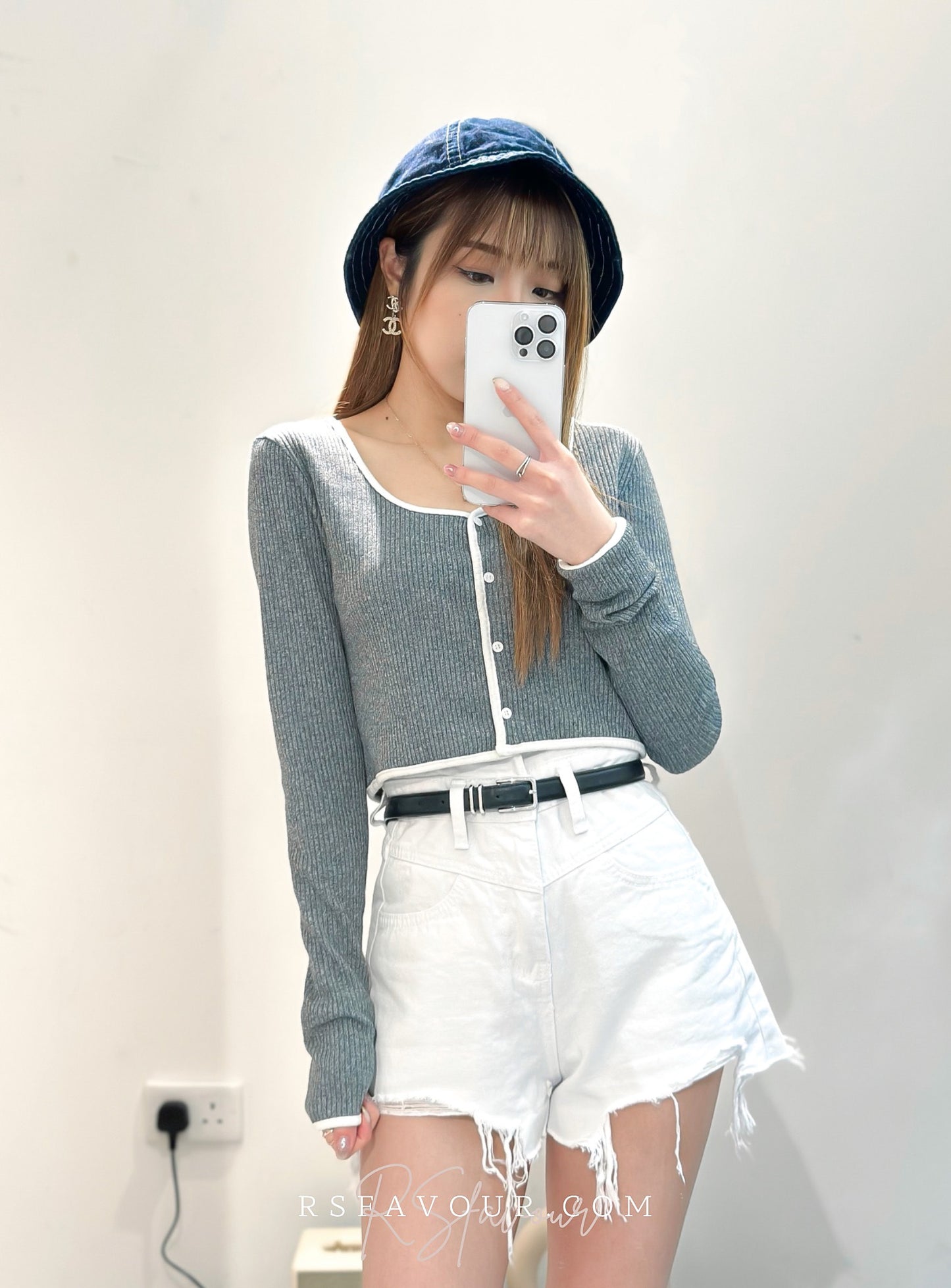 (KR) 撞色邊綿質上衣|三色入