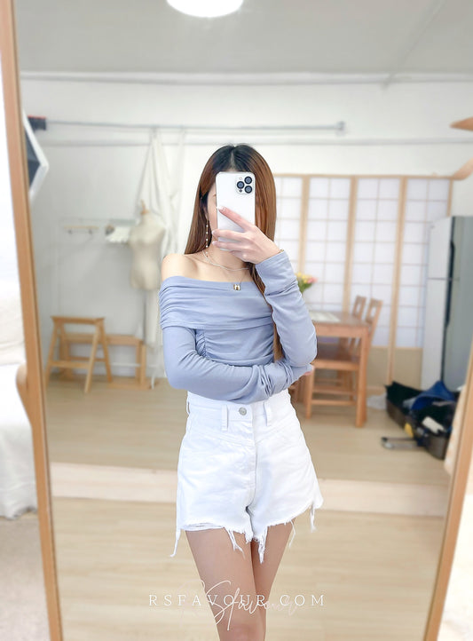 (KR) 一字膊上衣|五色入